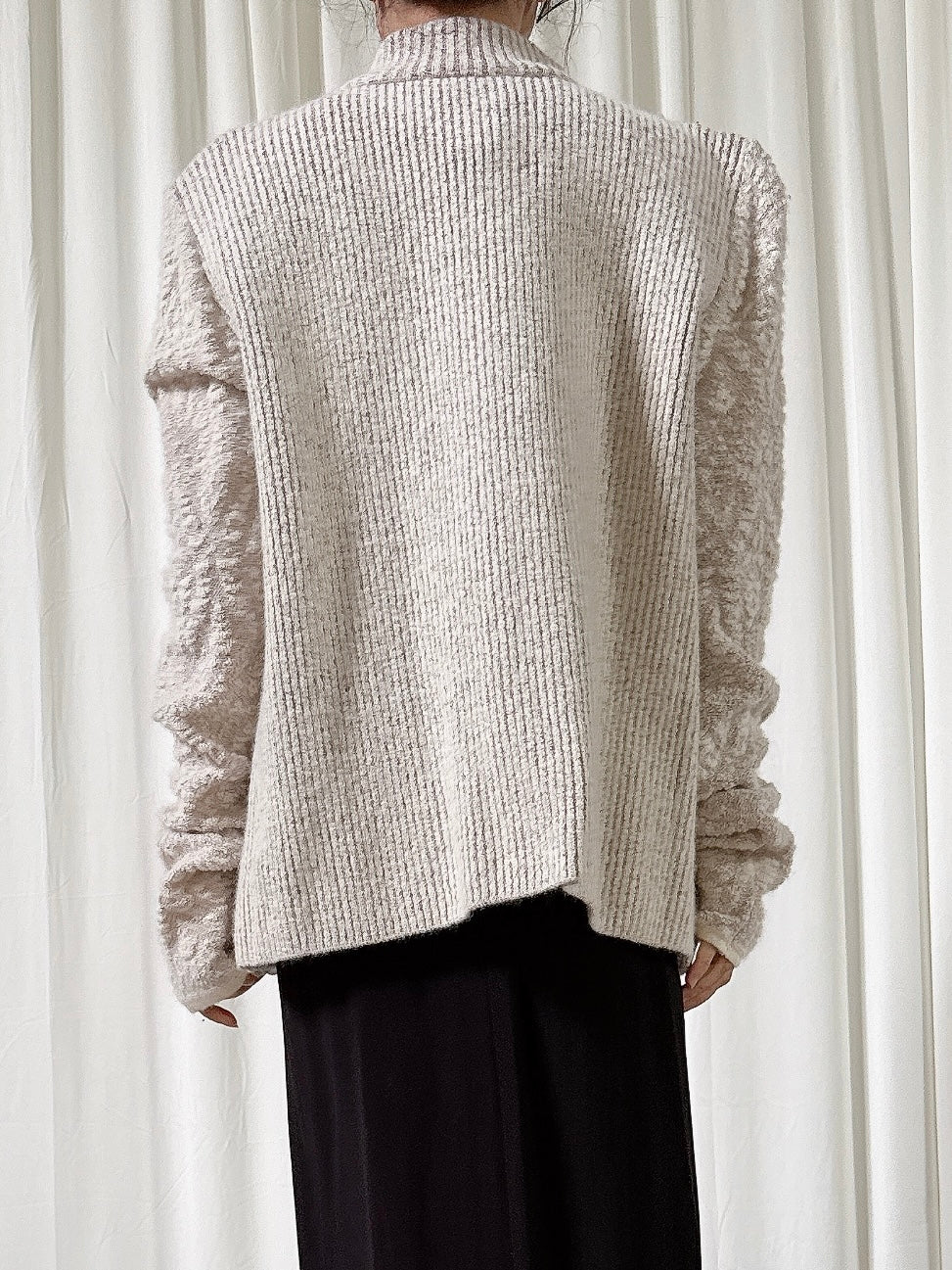 Vintage Tricot Chic Wool White Jacket - US 16