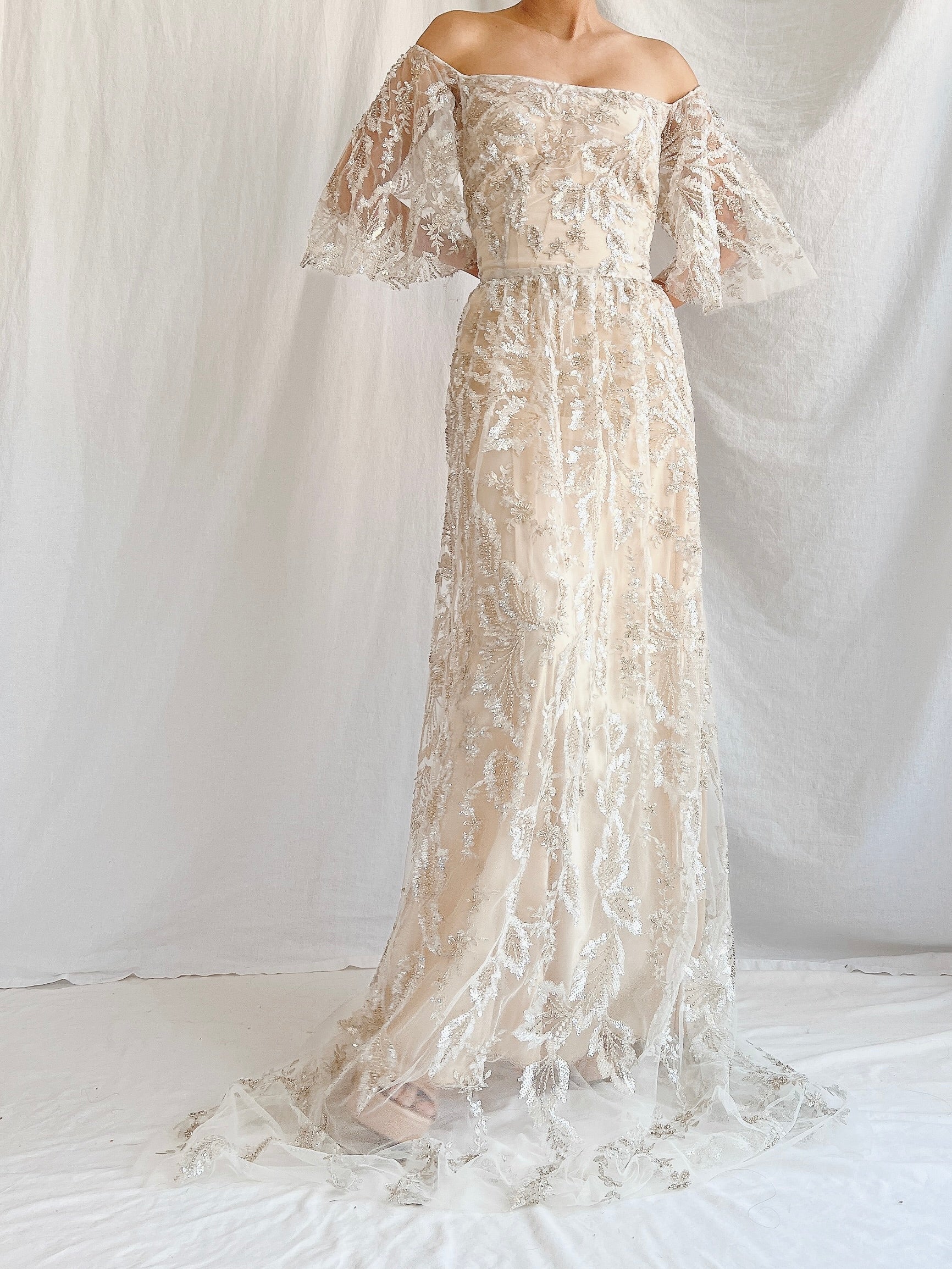 Beaded Off-the-Shoulder Gown - S/4/6