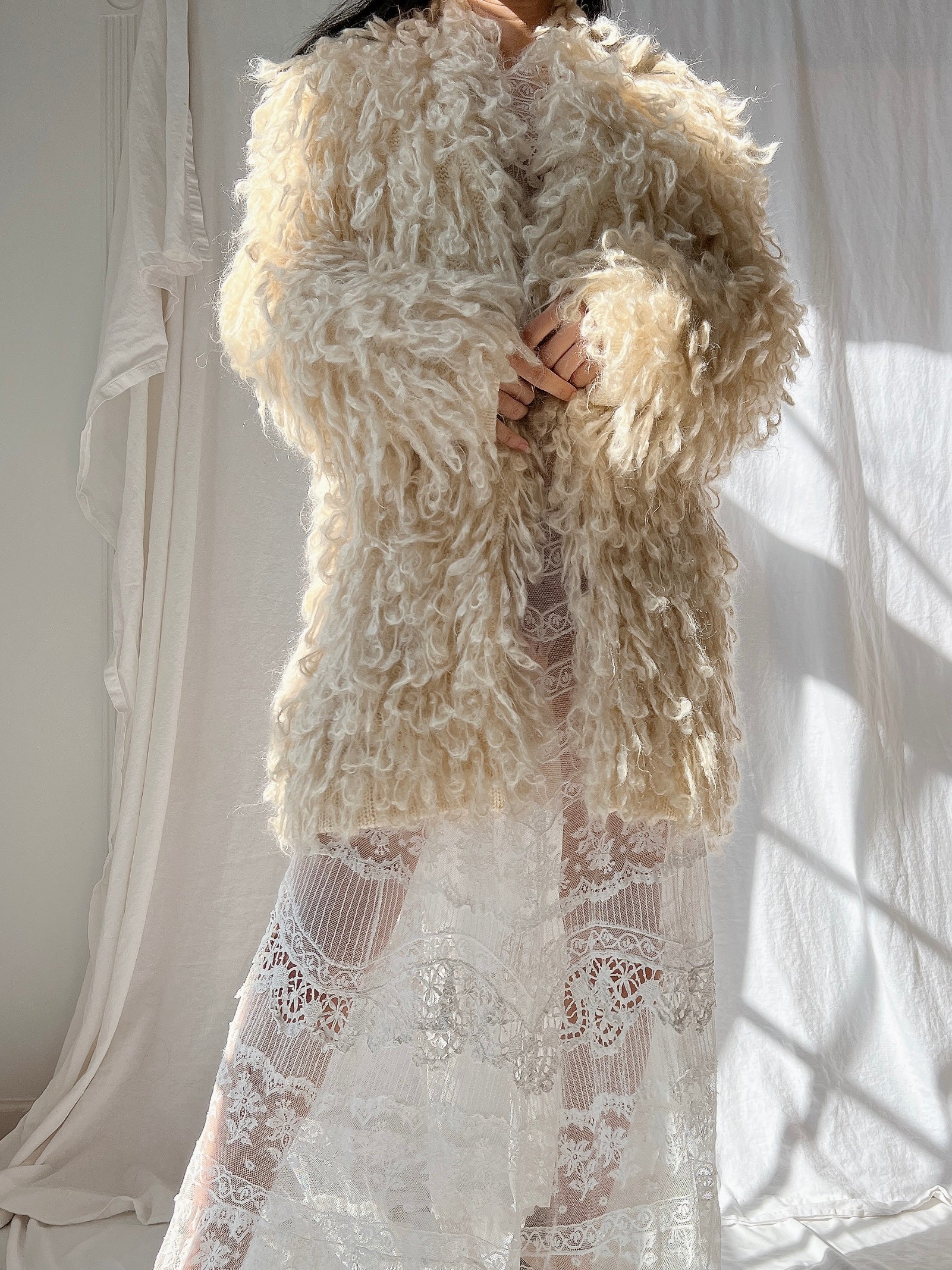 Vintage Krizia Looped Mohair/Acrylic Duster - M