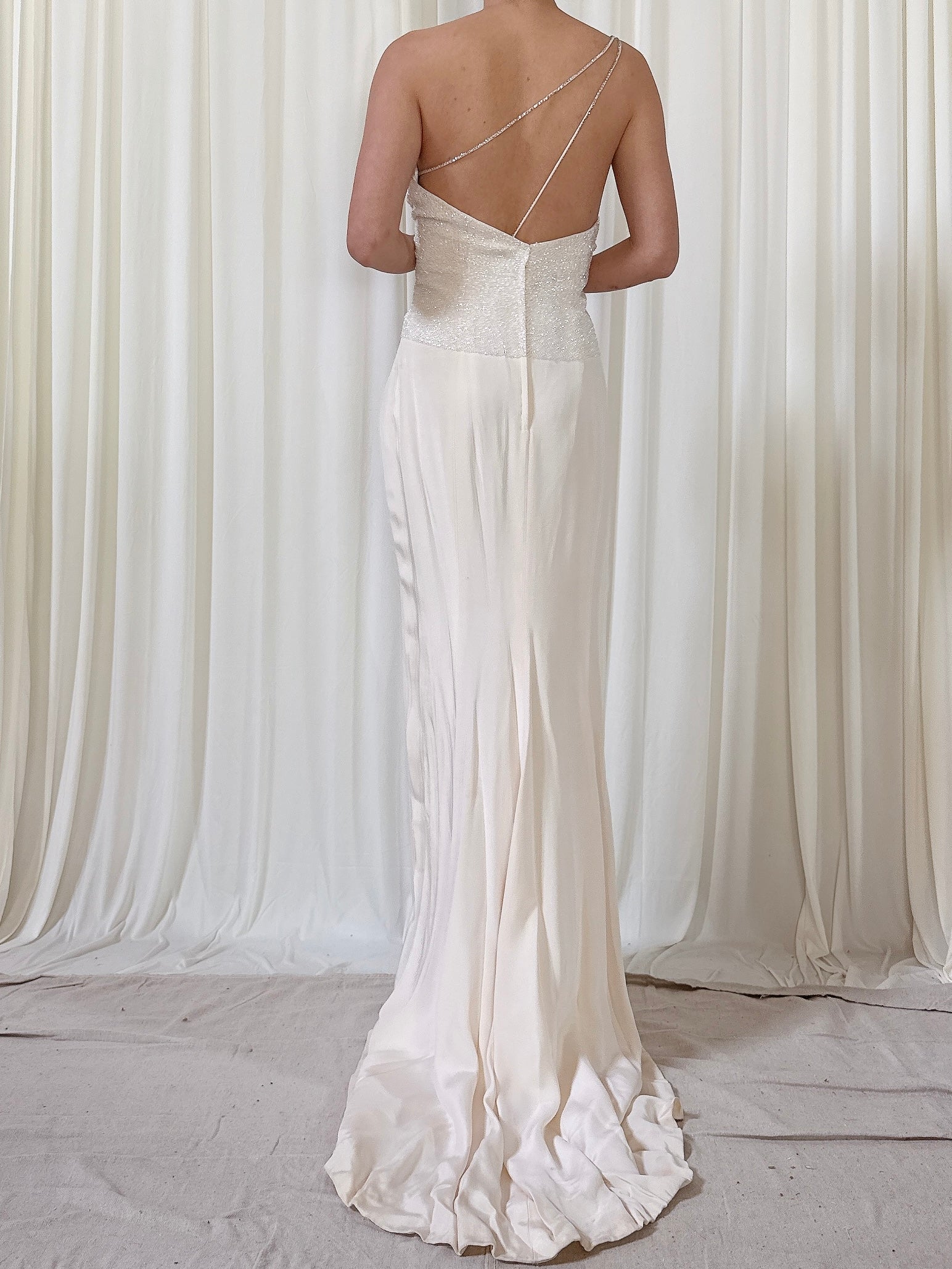 Vintage Emmanuel Khanh Ivory Dress - Size 12