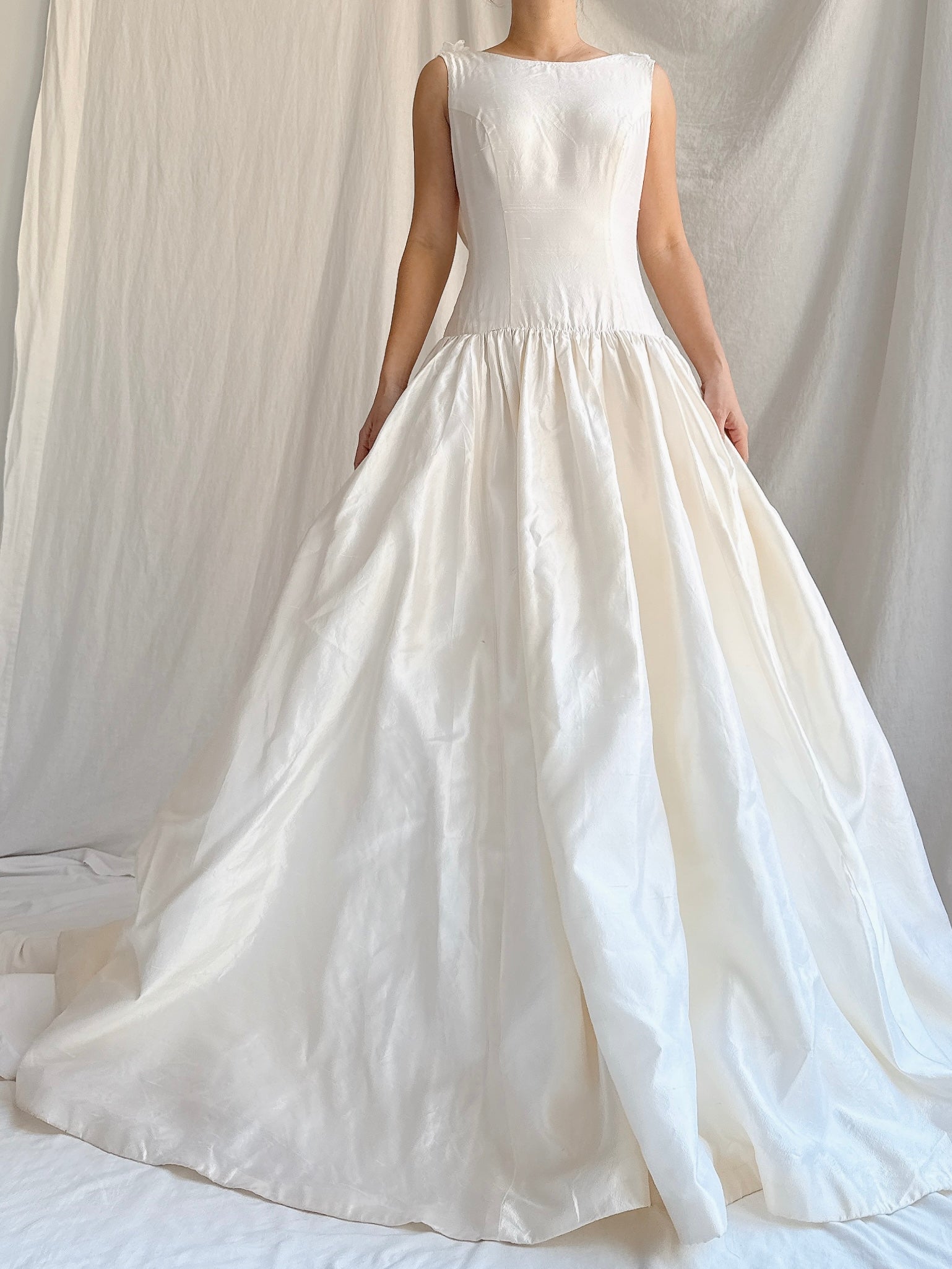 Vintage Silk Boatneck Gown - S/M