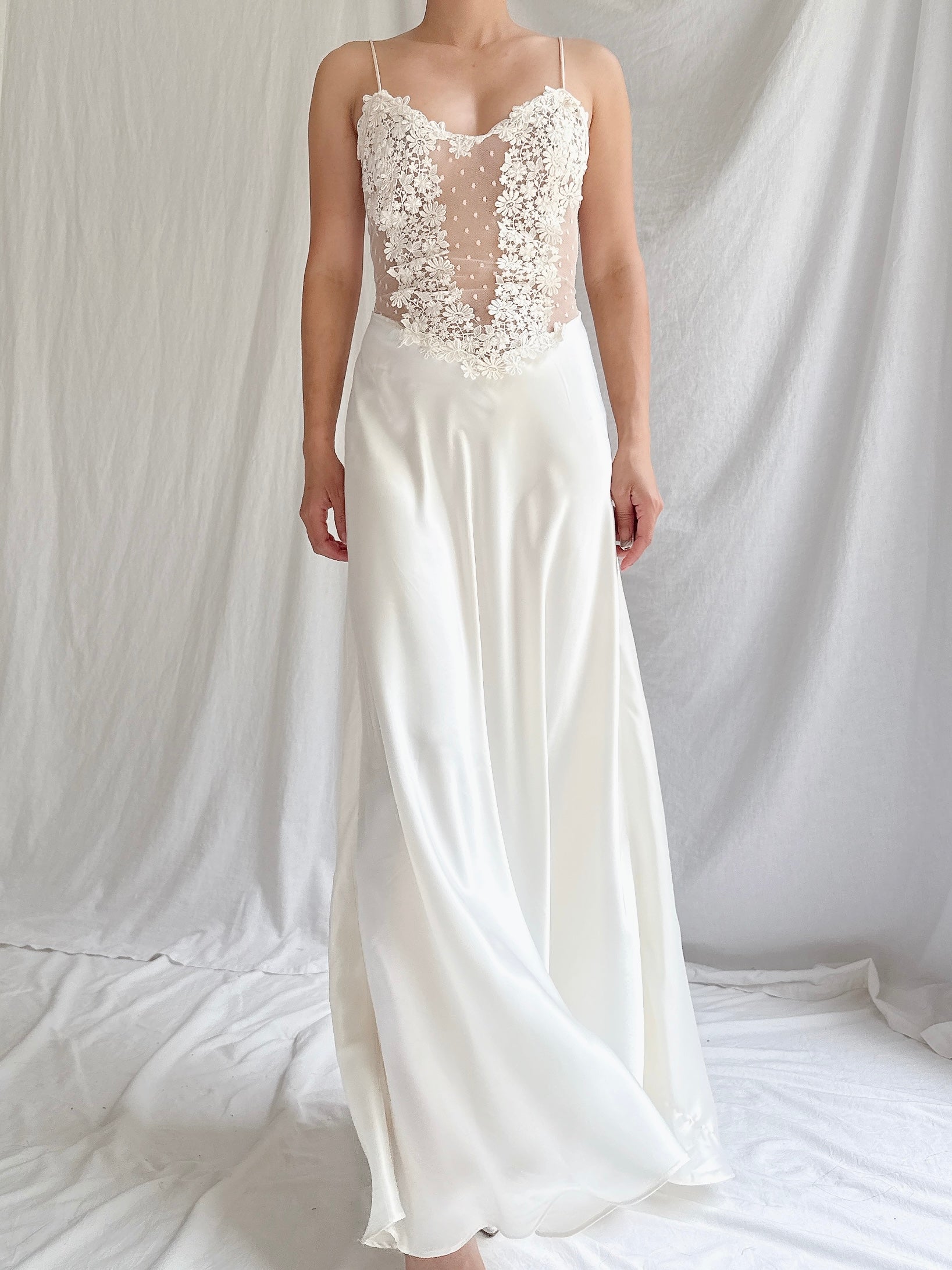 Vintage Satin Slip Dress - M