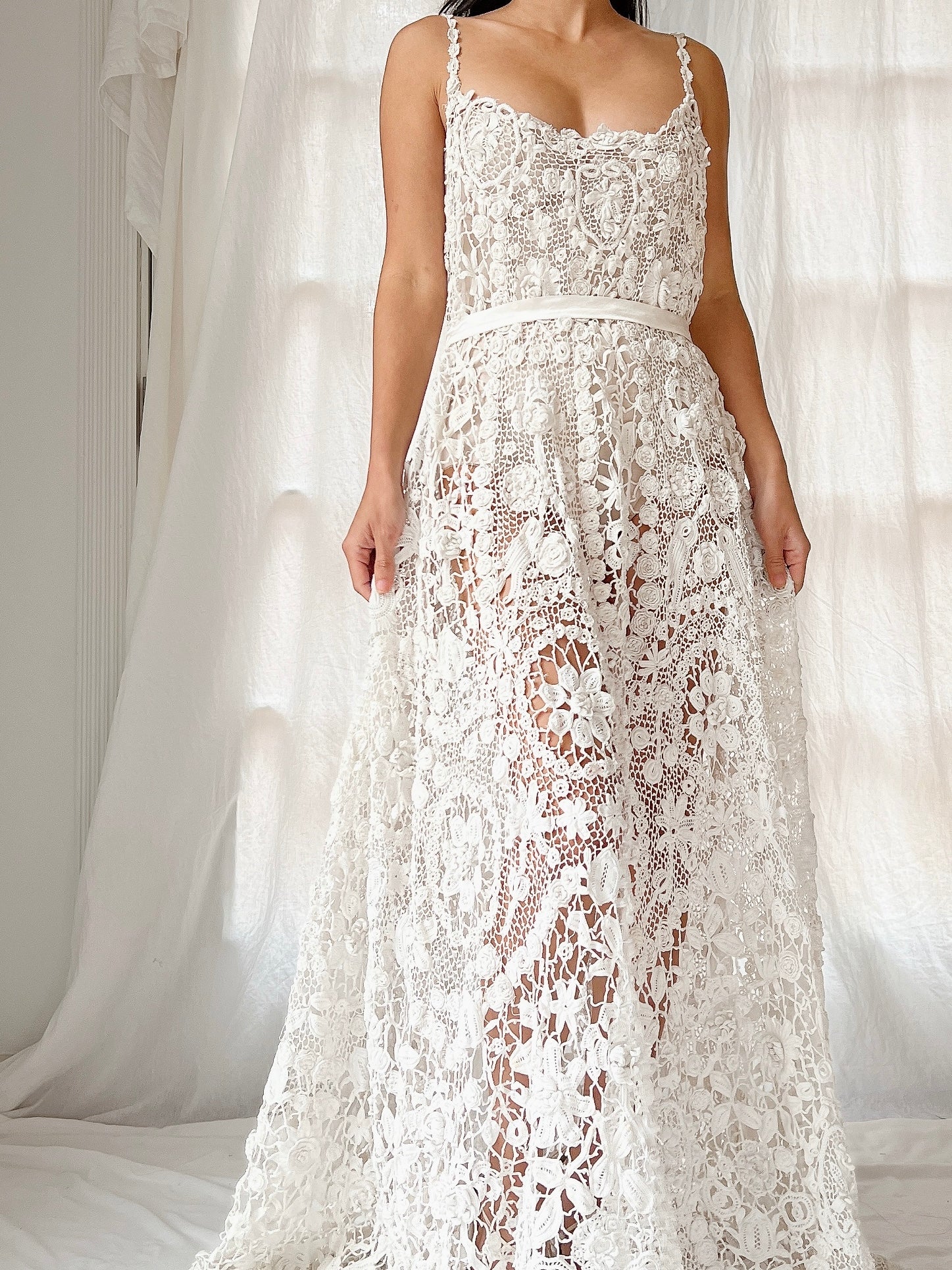 Antique Irish Crochet Dress - OSFM