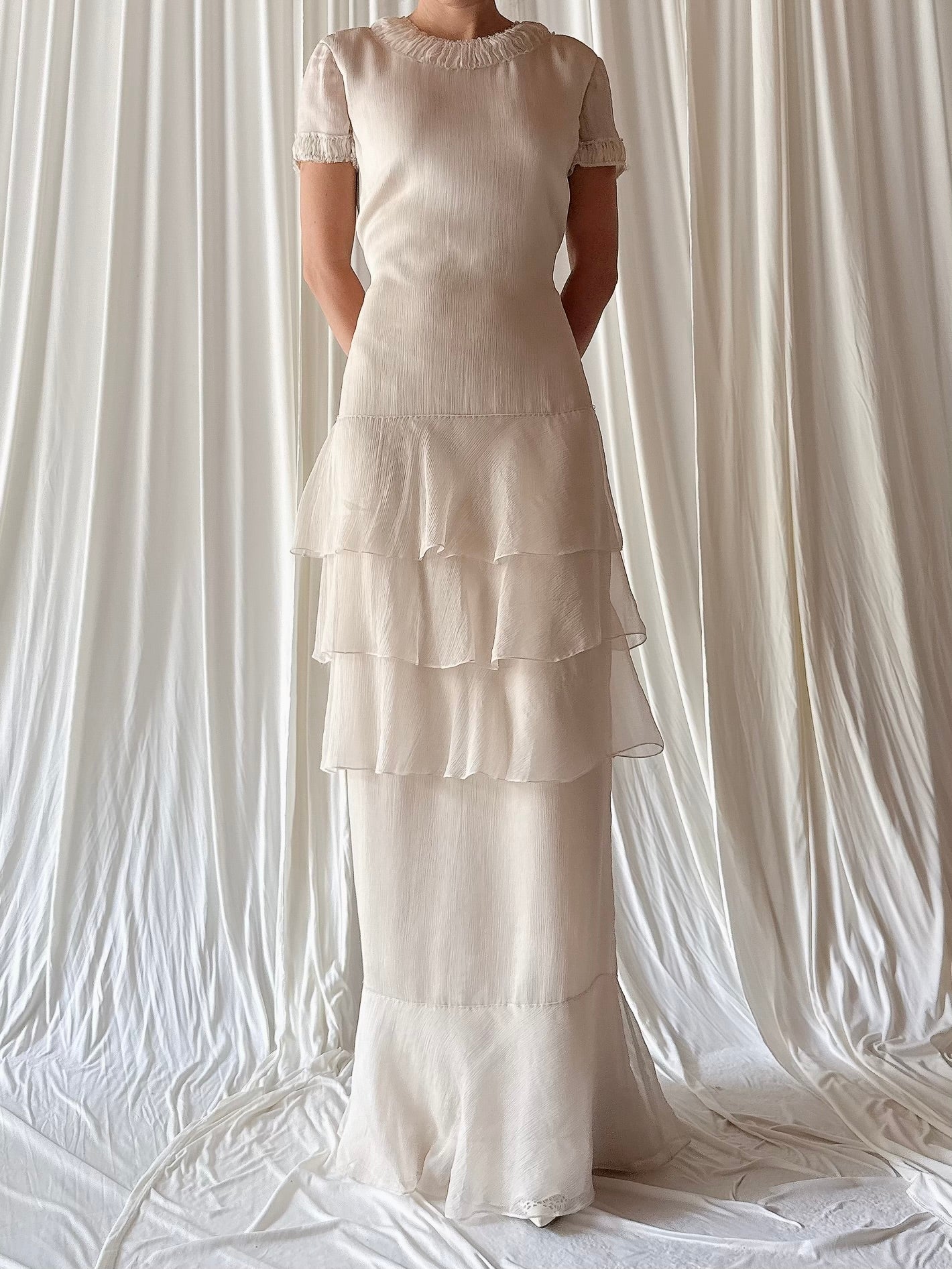 J Mendel Oyster Silk Dress - Size 4/6