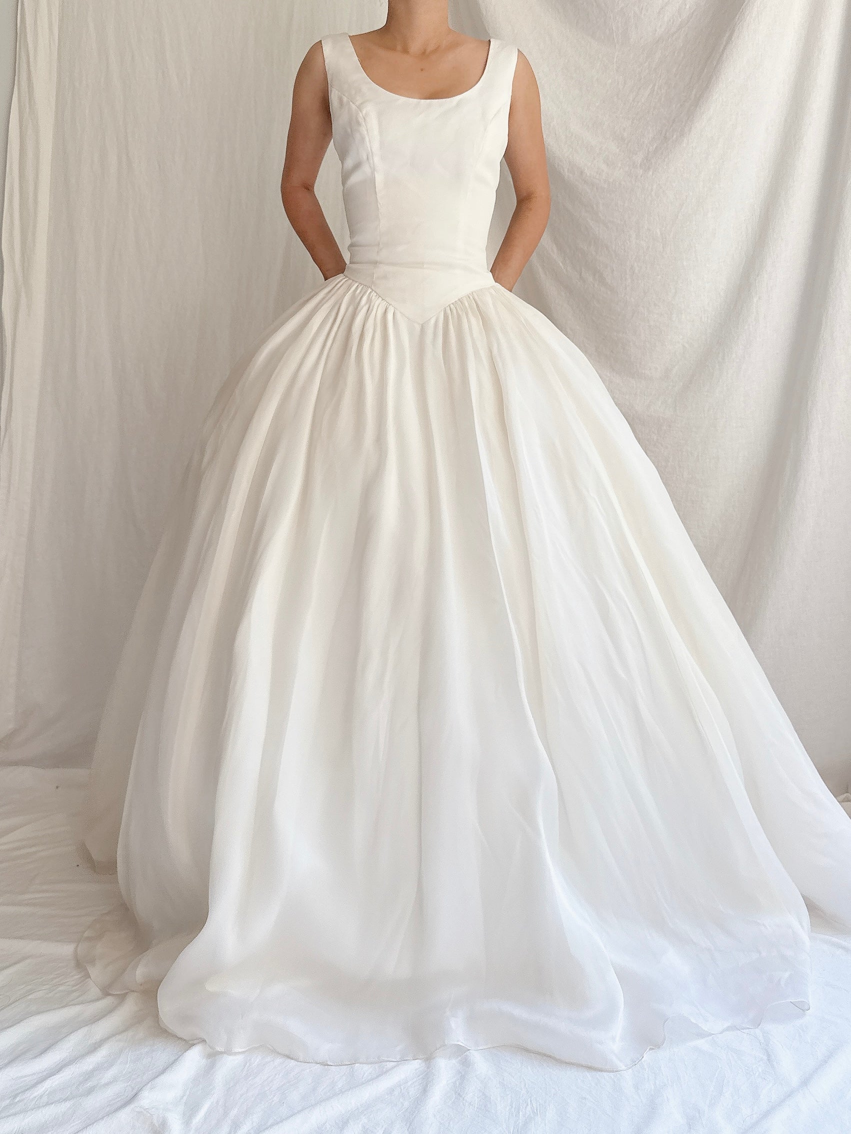 Vintage Silk Organza Gown - S