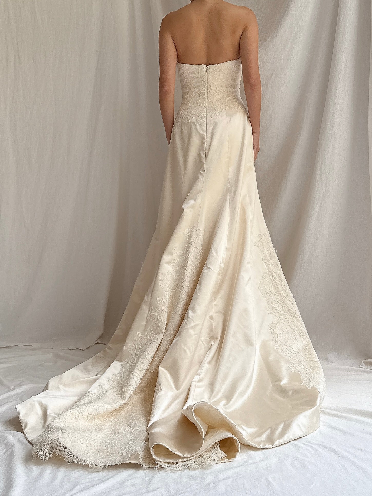 Vintage Miosa Couture Silk Strapless Gown - S/M