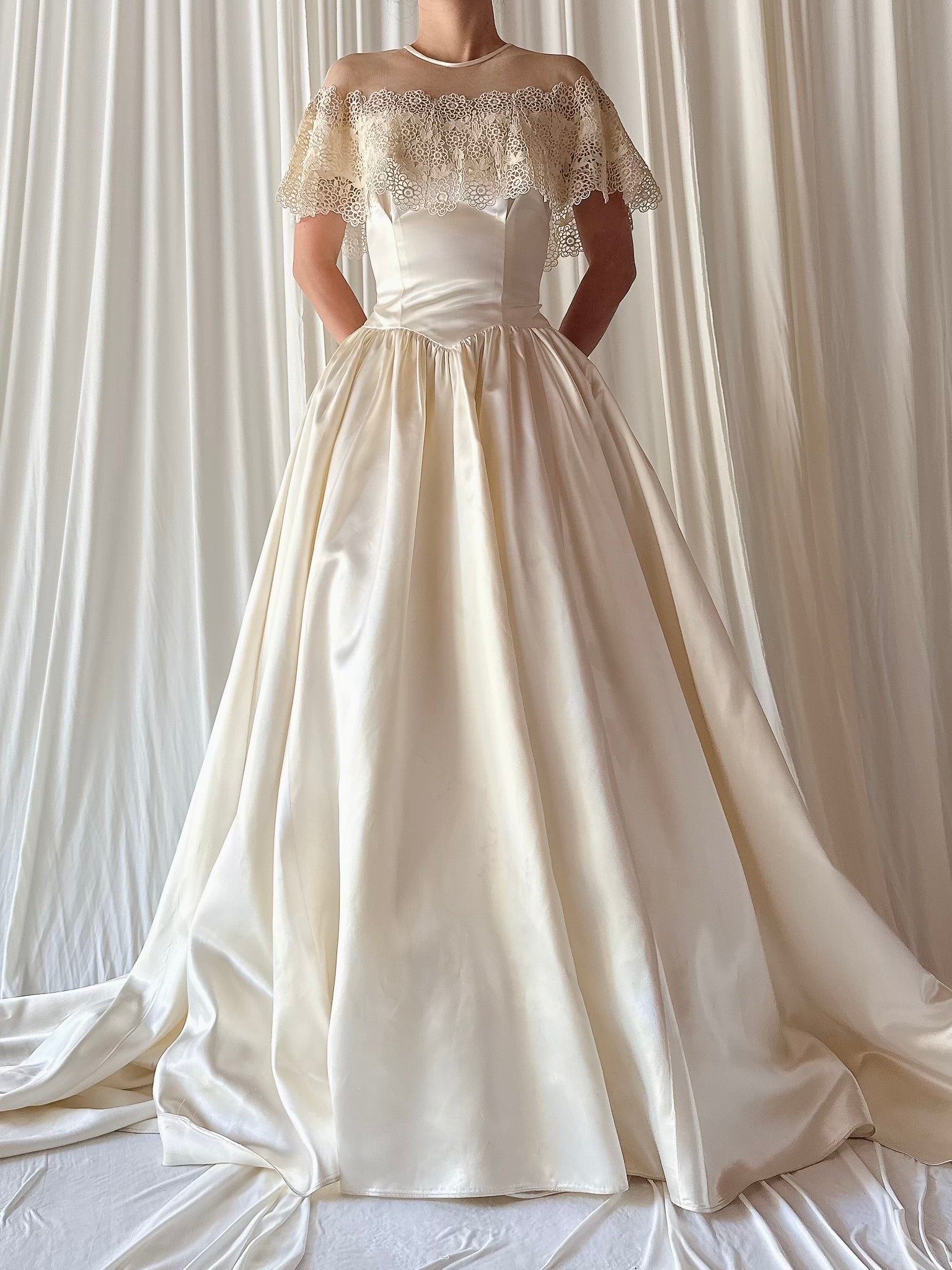 1940s Satin Capelet Gown - XS/4
