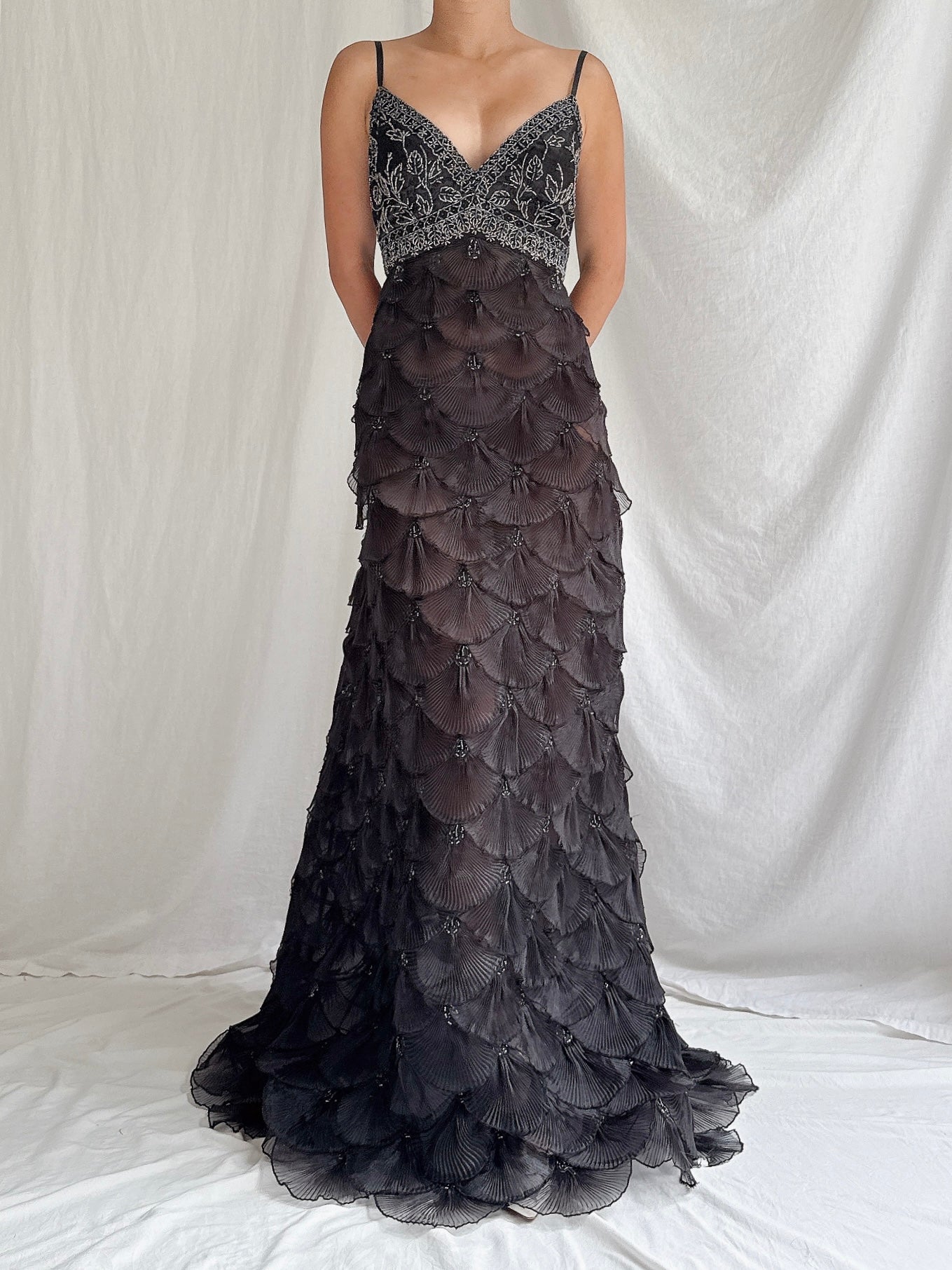 Vintage Scalloped Organza Dress - S