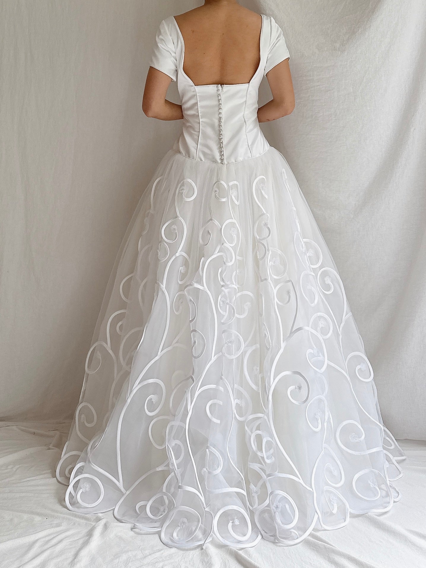 2000s Robert Legere Tulle Swirl Gown - M/8