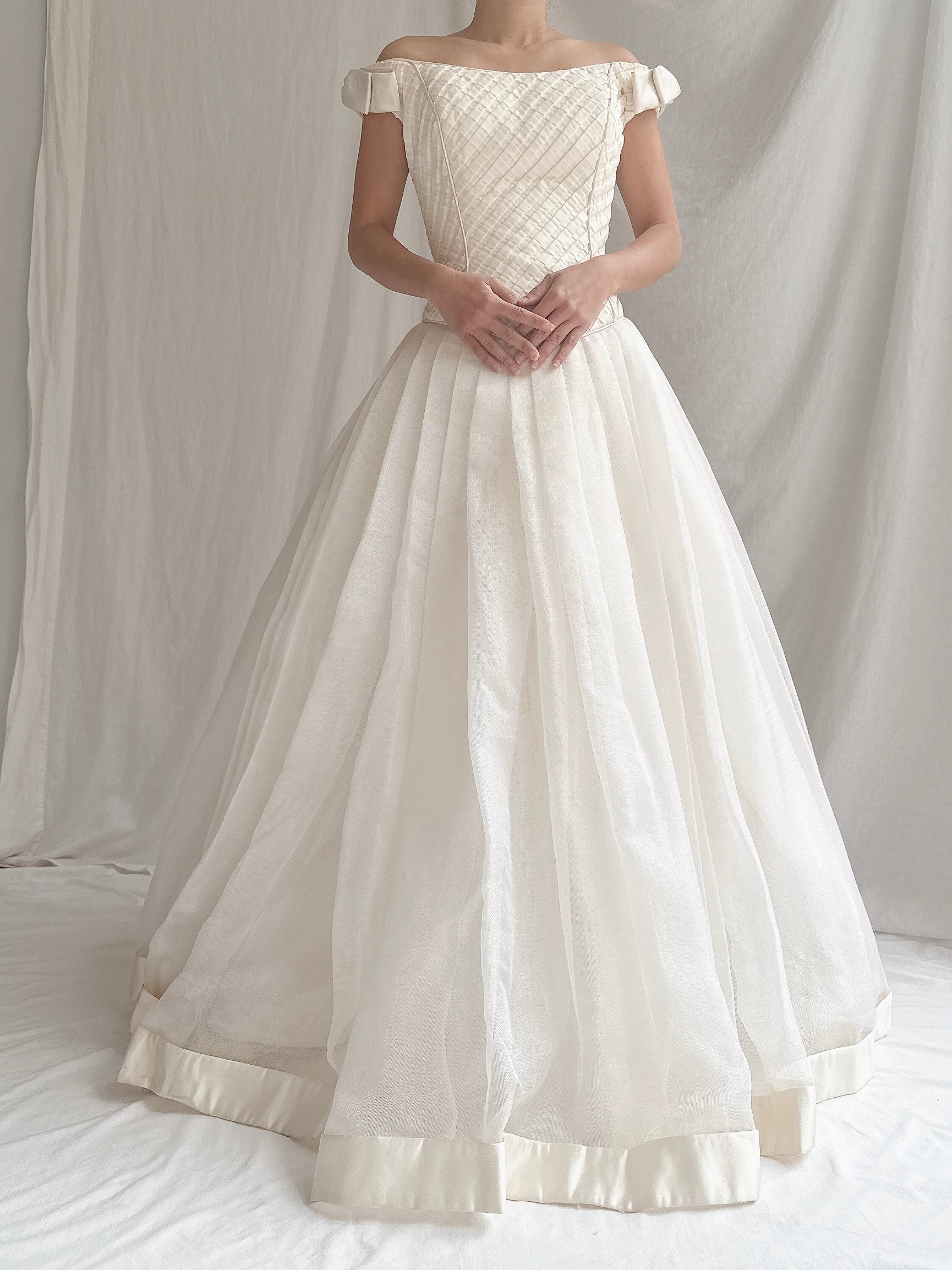 Vintage Ulla Maija Silk Organza Net Gown - M