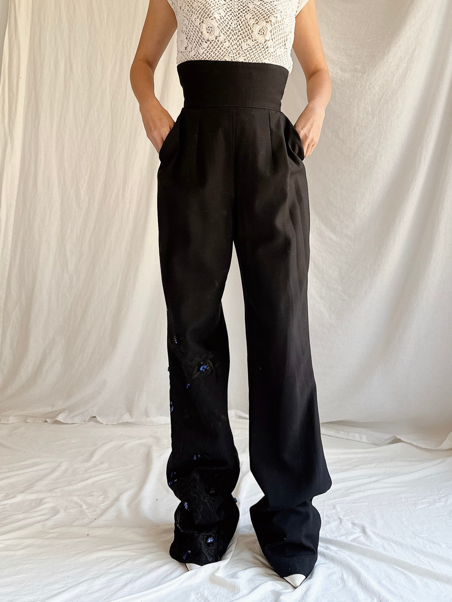 Vintage Angelo Mozzillo Italy Wool Trousers - S/IT 42