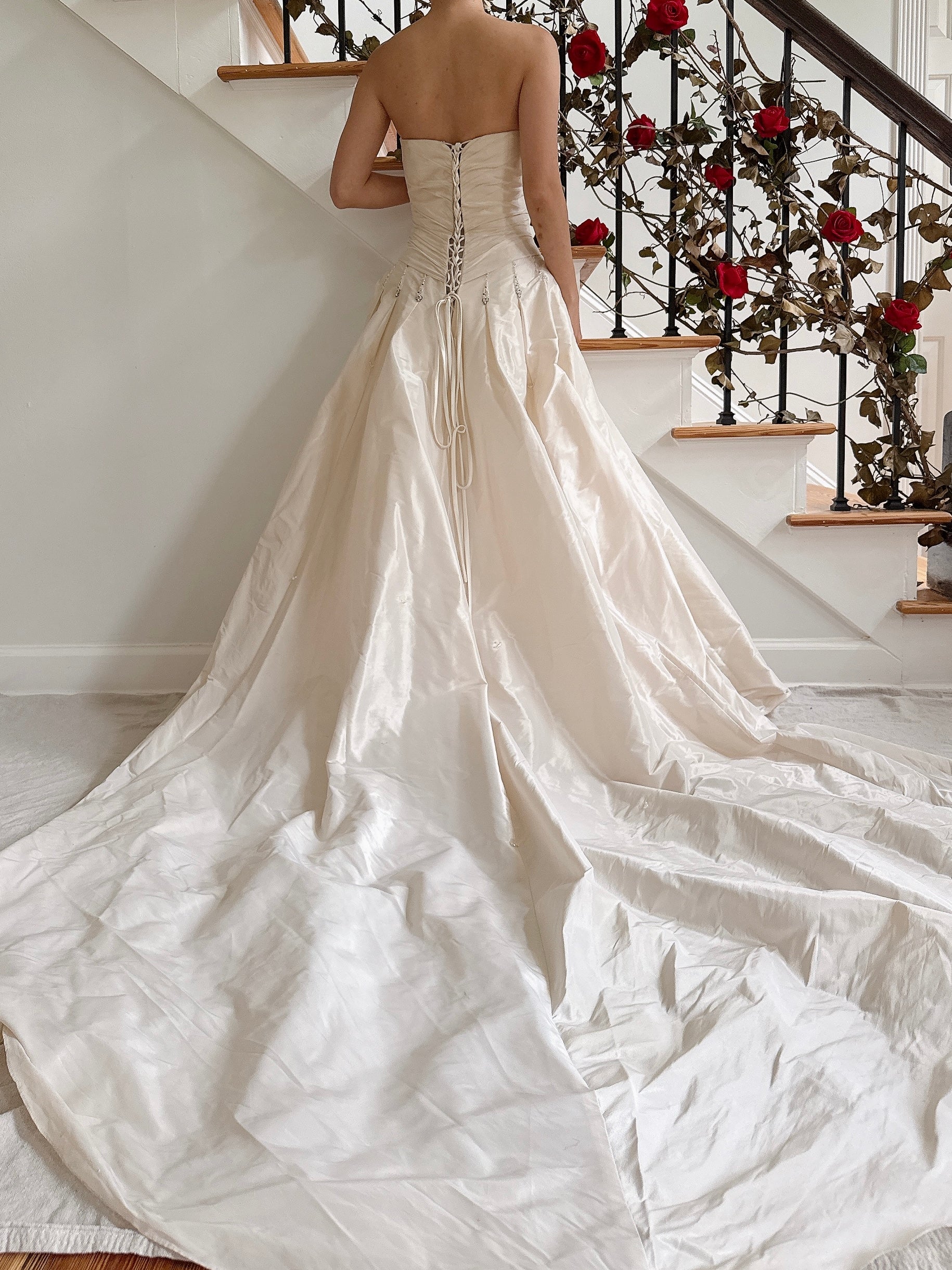Vintage French Taffeta Corset Gown - XS-M