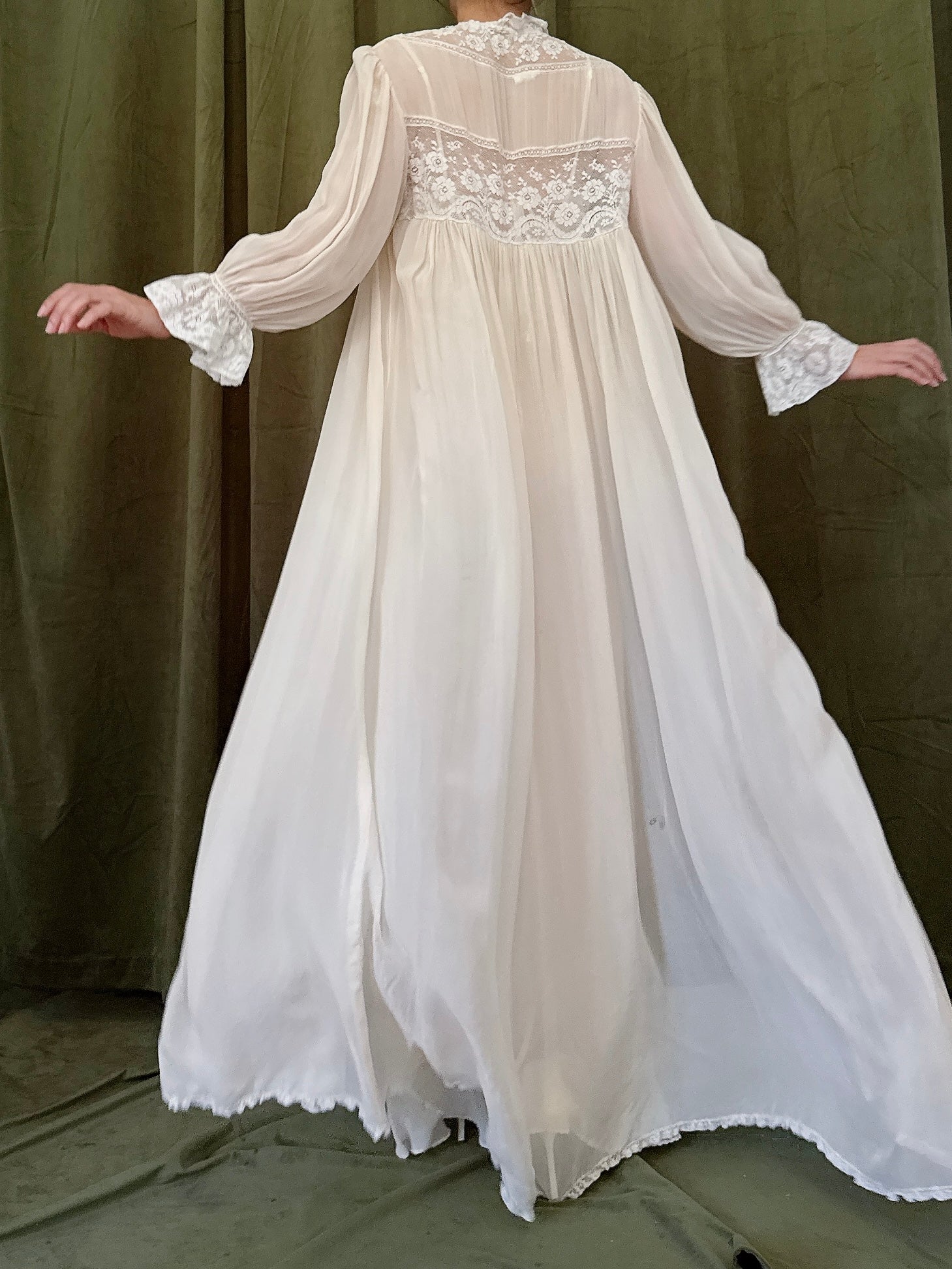 Vintage Silk Chiffon Duster - S