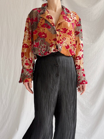 Vintage Carven Paris Silk Shirt - M