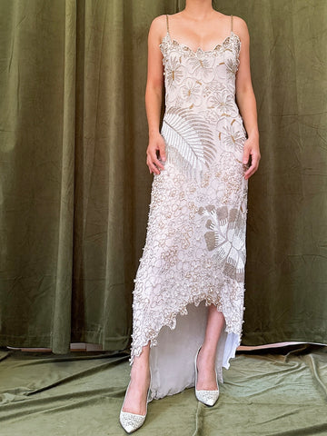 1980s Silk Beaded Dress -