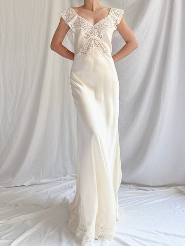 1930s Rare Fischer Silk Slip Dress - XS/S