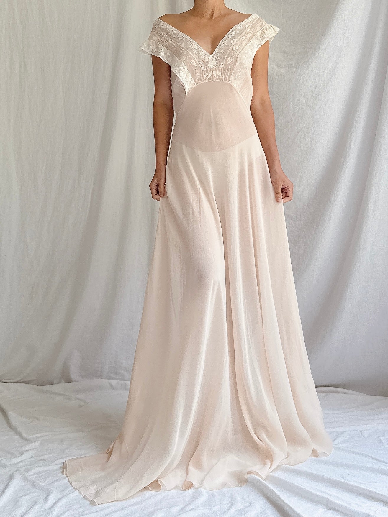 Vintage Shell Pink Slip Dress - XS