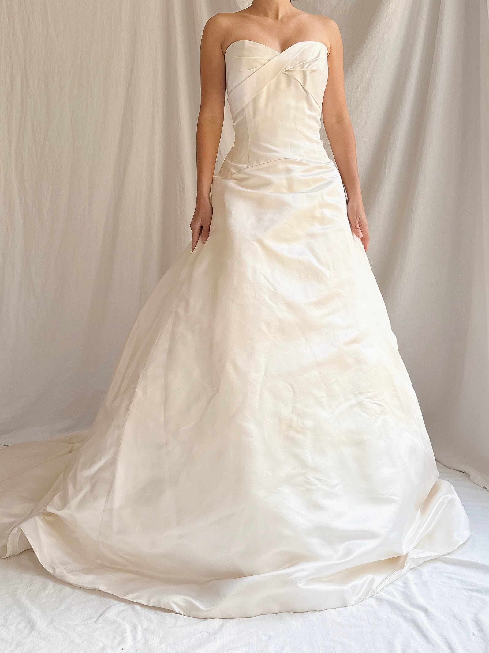 Vintage Monique Llhuilier Silk Strapless Gown - M/L 10