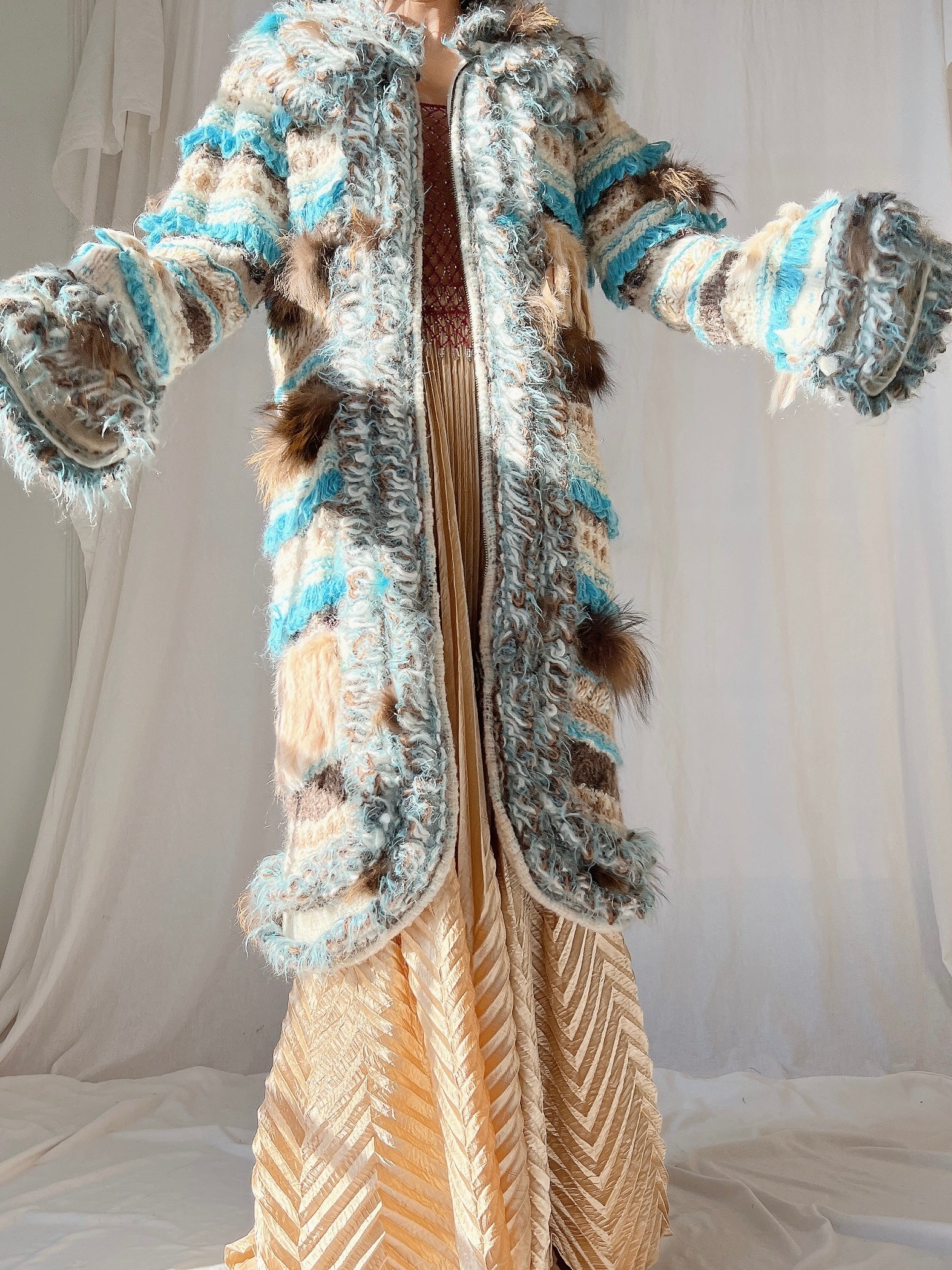 Vintage Italian Mohair and Fur Duster - OSFM