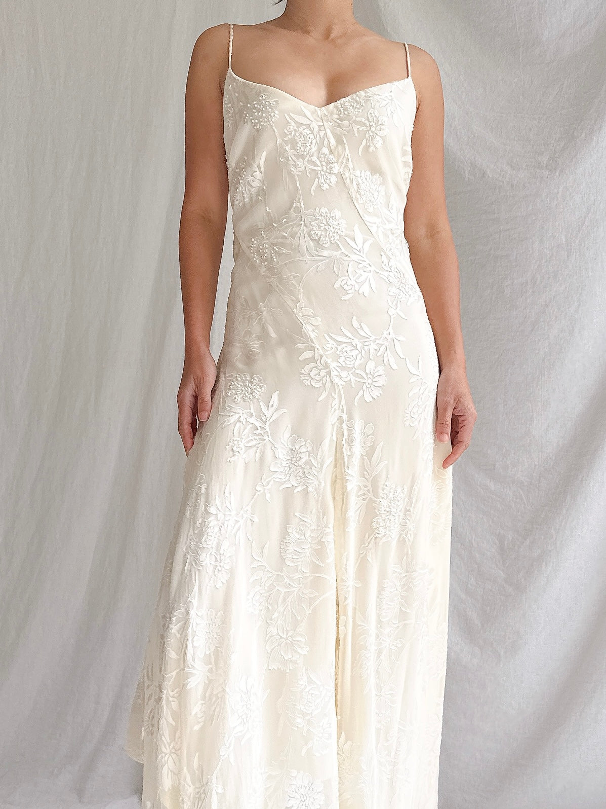 Vintage Silk Devore Bias Dress - M