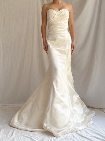 Vintage Silk Sweetheart Gown - S/6