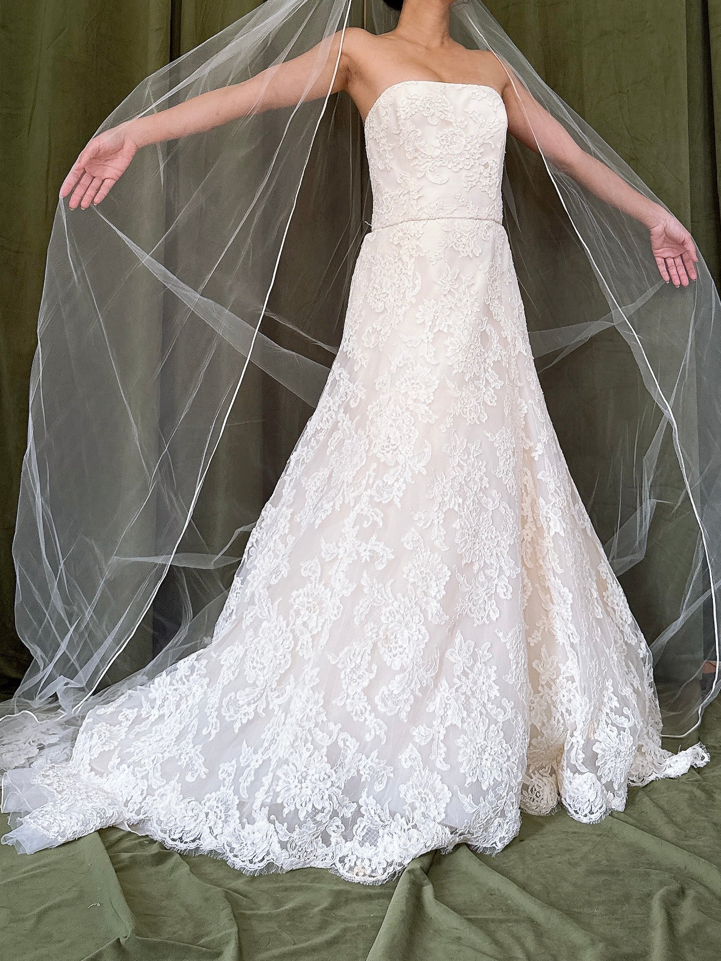 Vintage Amsale Tulle Embroidered Dress - XS