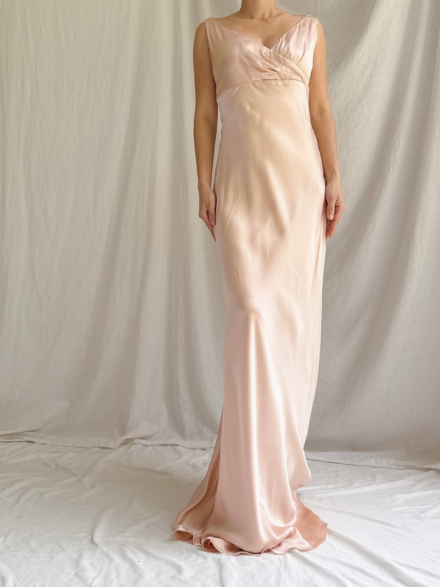 Vintage Pink Silk Slip Dress - S