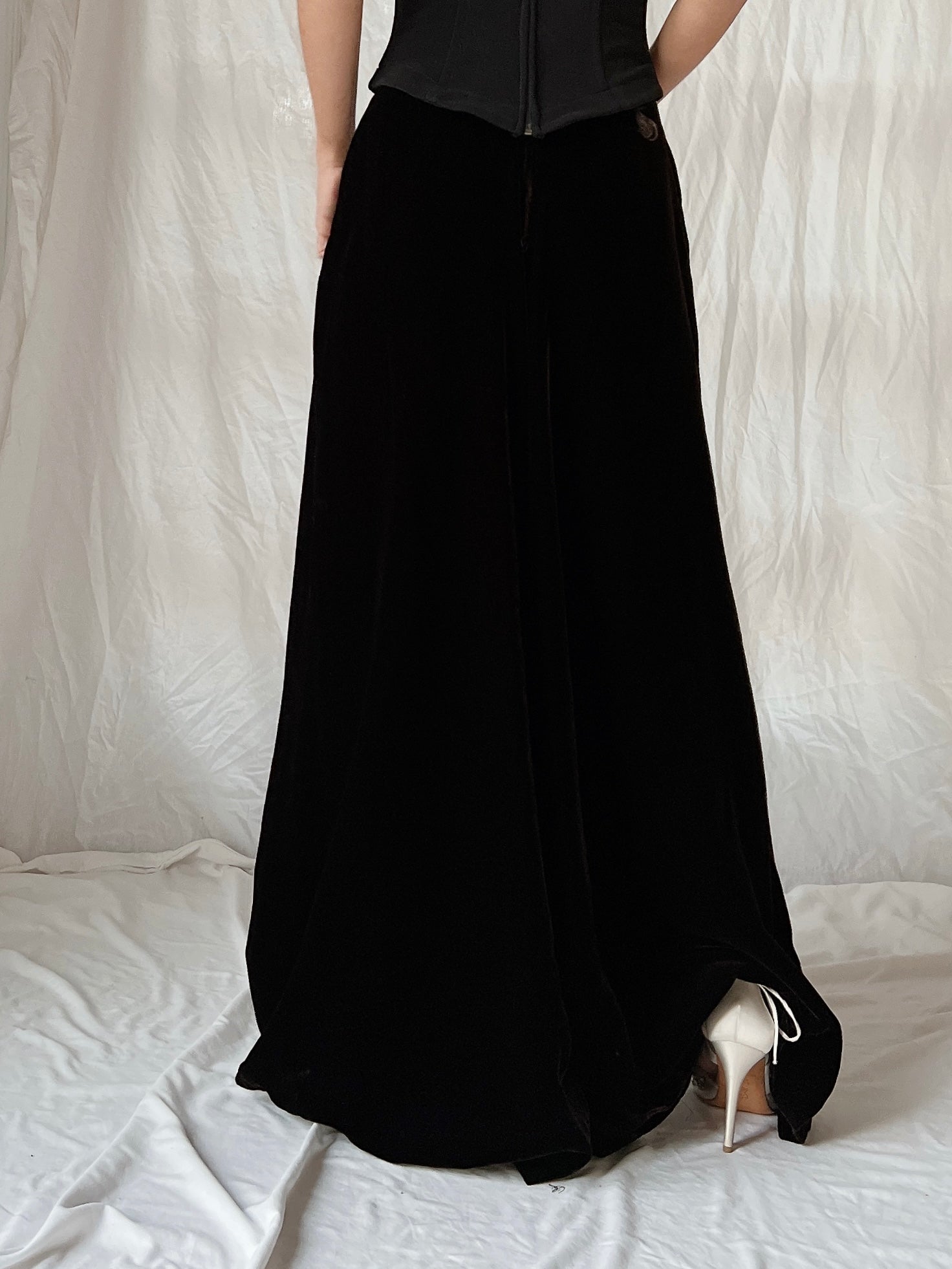 Vintage Velvet Palazzo Pants - S