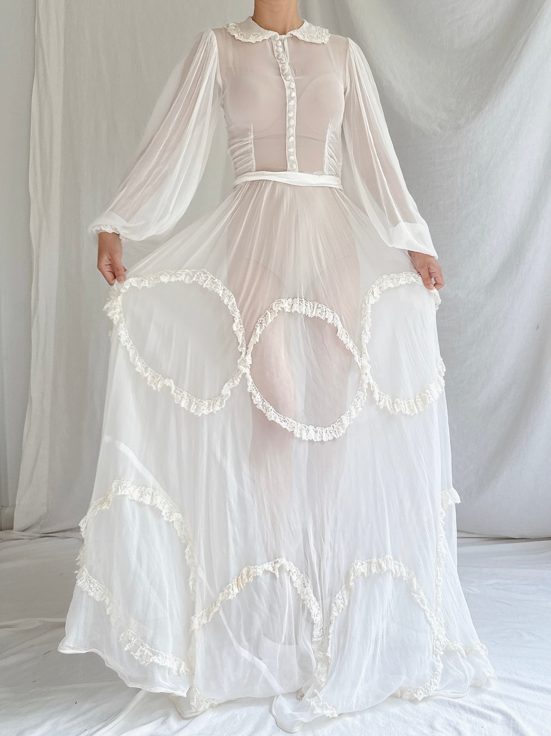 1930s Gauze Net Gown - XXS