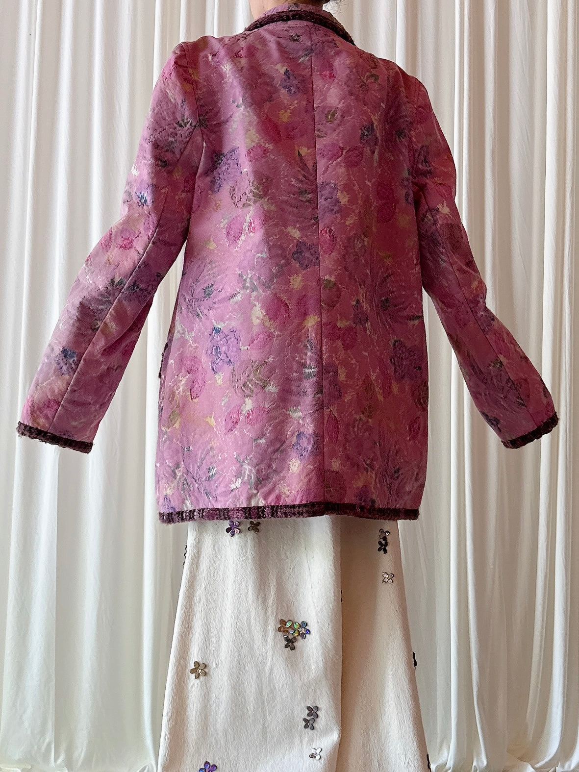 Vintage Alta Moda Luan Sare Pink Abstract Jacket - FR 44 / IT 48