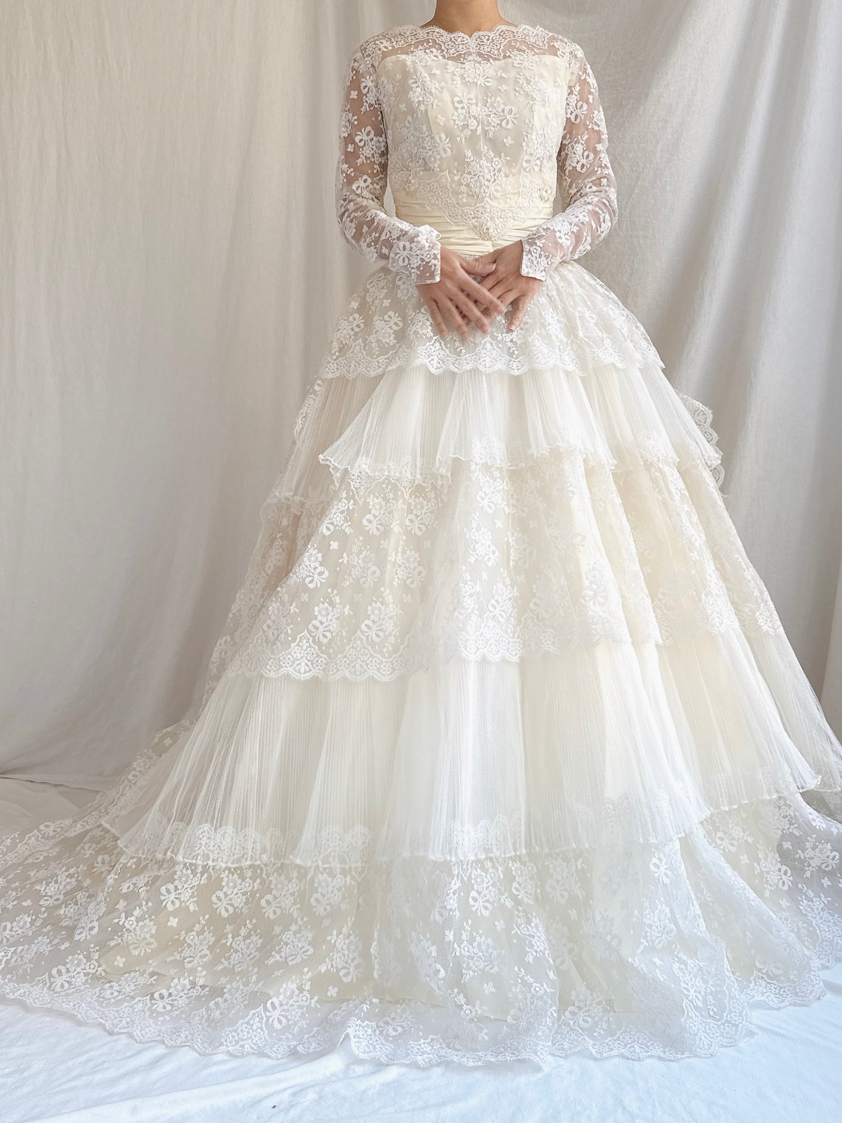 1950s Tulle and Lace Gown - XS