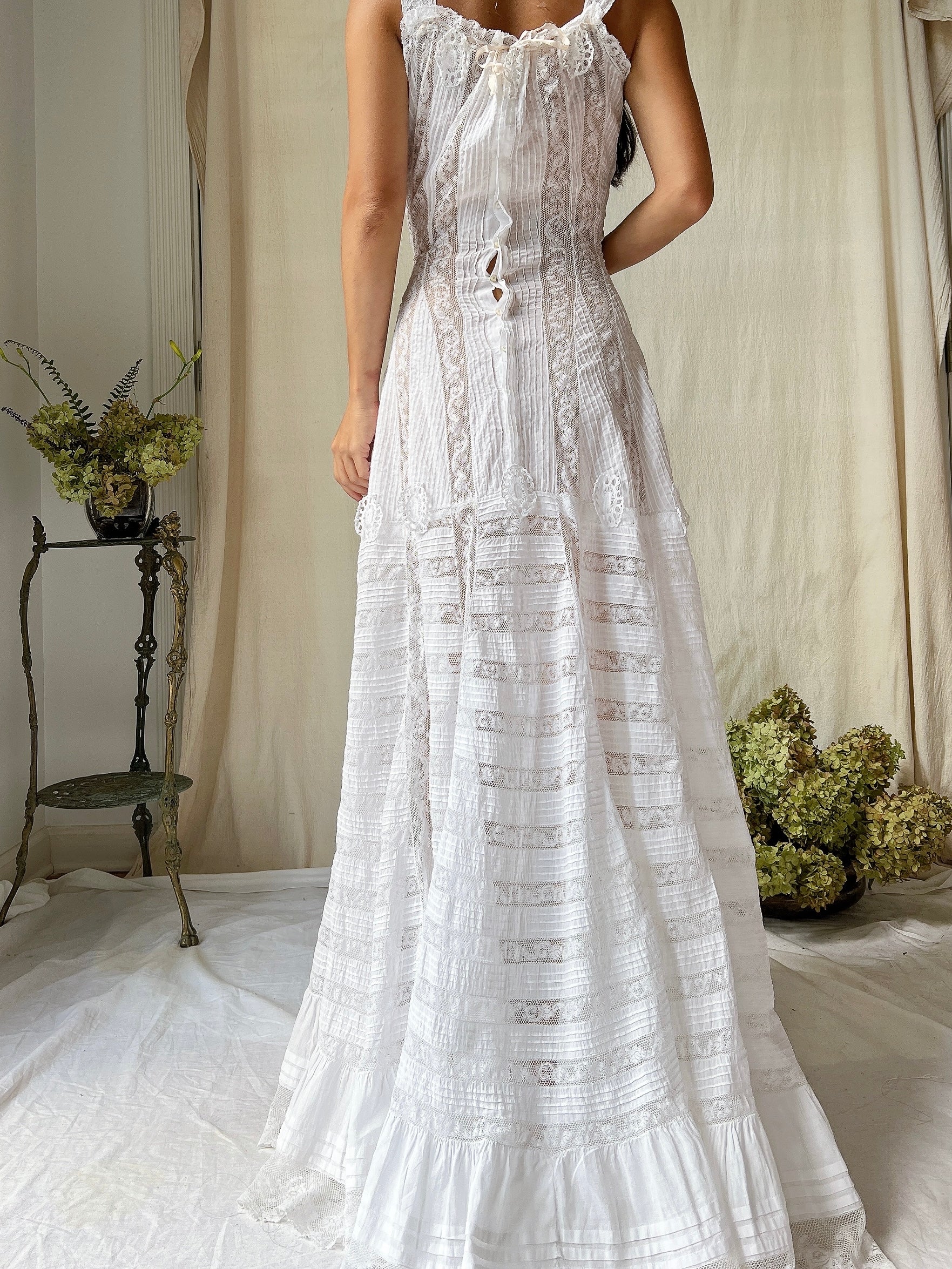 Rare Antique Valenciennes Camisole Gown - XS
