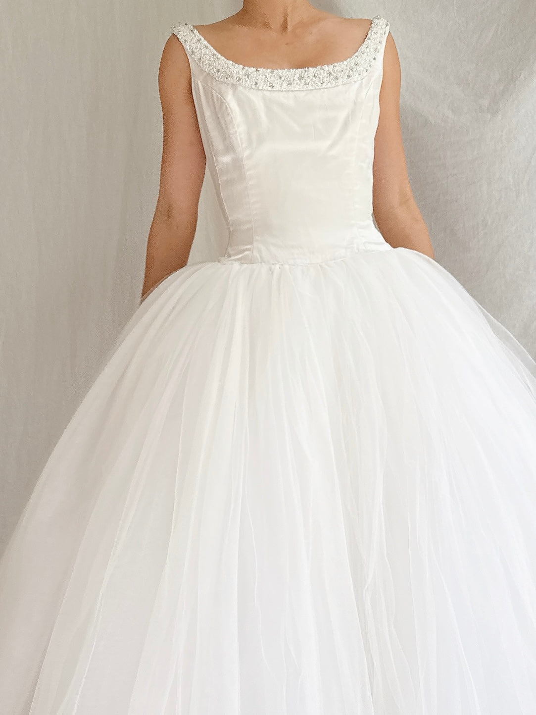 Vintage Diamond Collection Silk and Tulle Gown - S/4