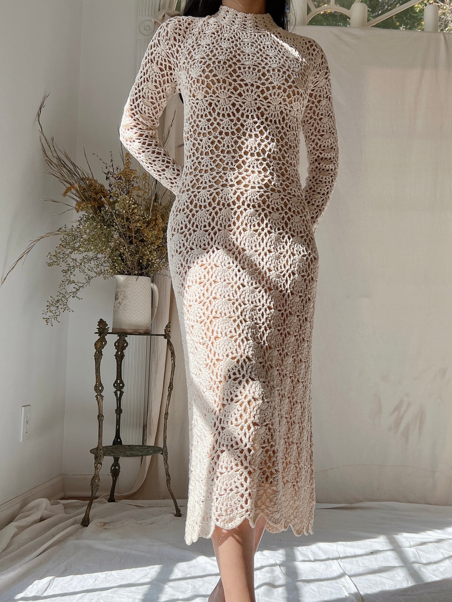 1970s Crochet Midi Dress - XS/S