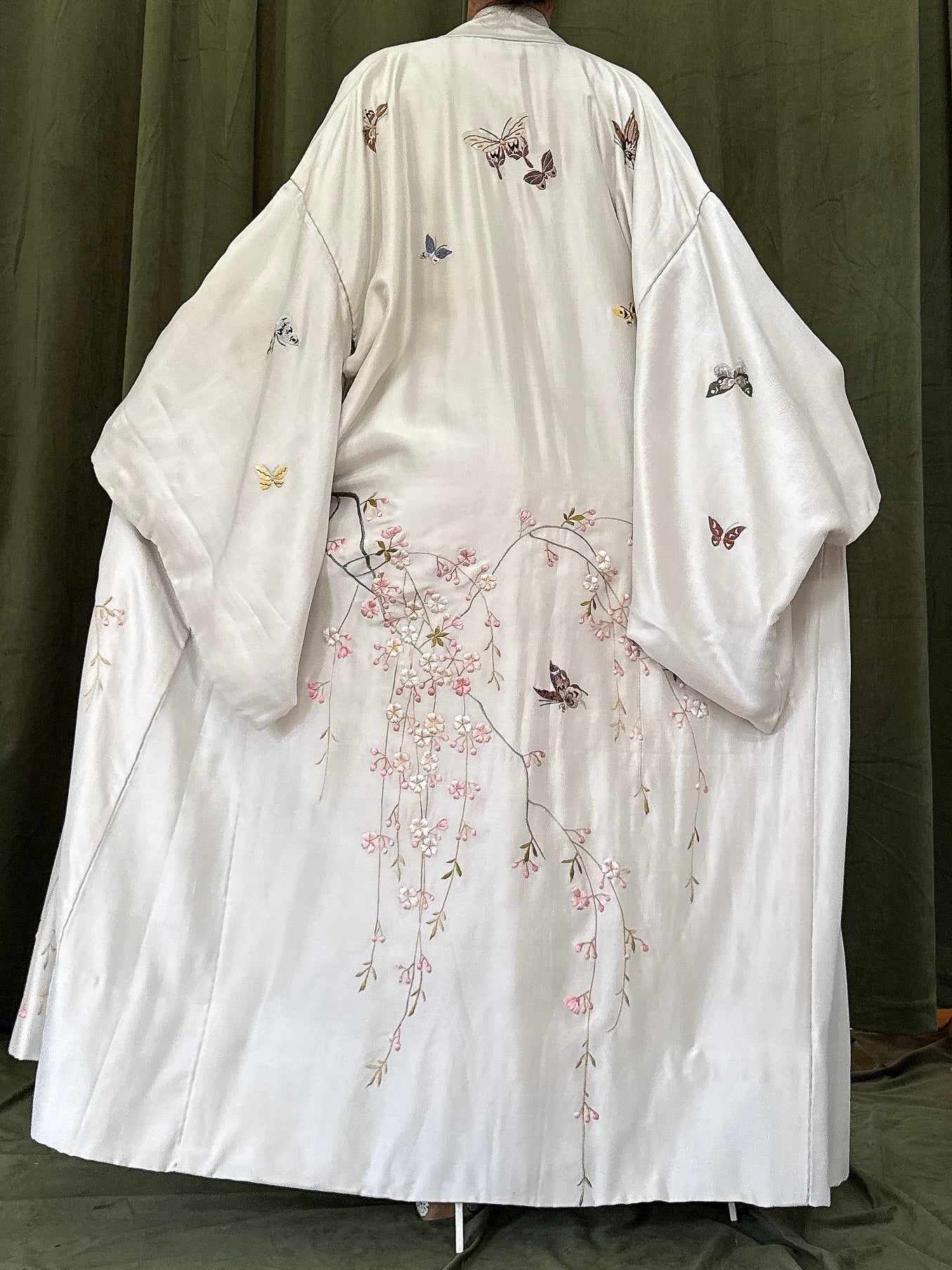 Antique Silk Butterfly Kimono - OSFM