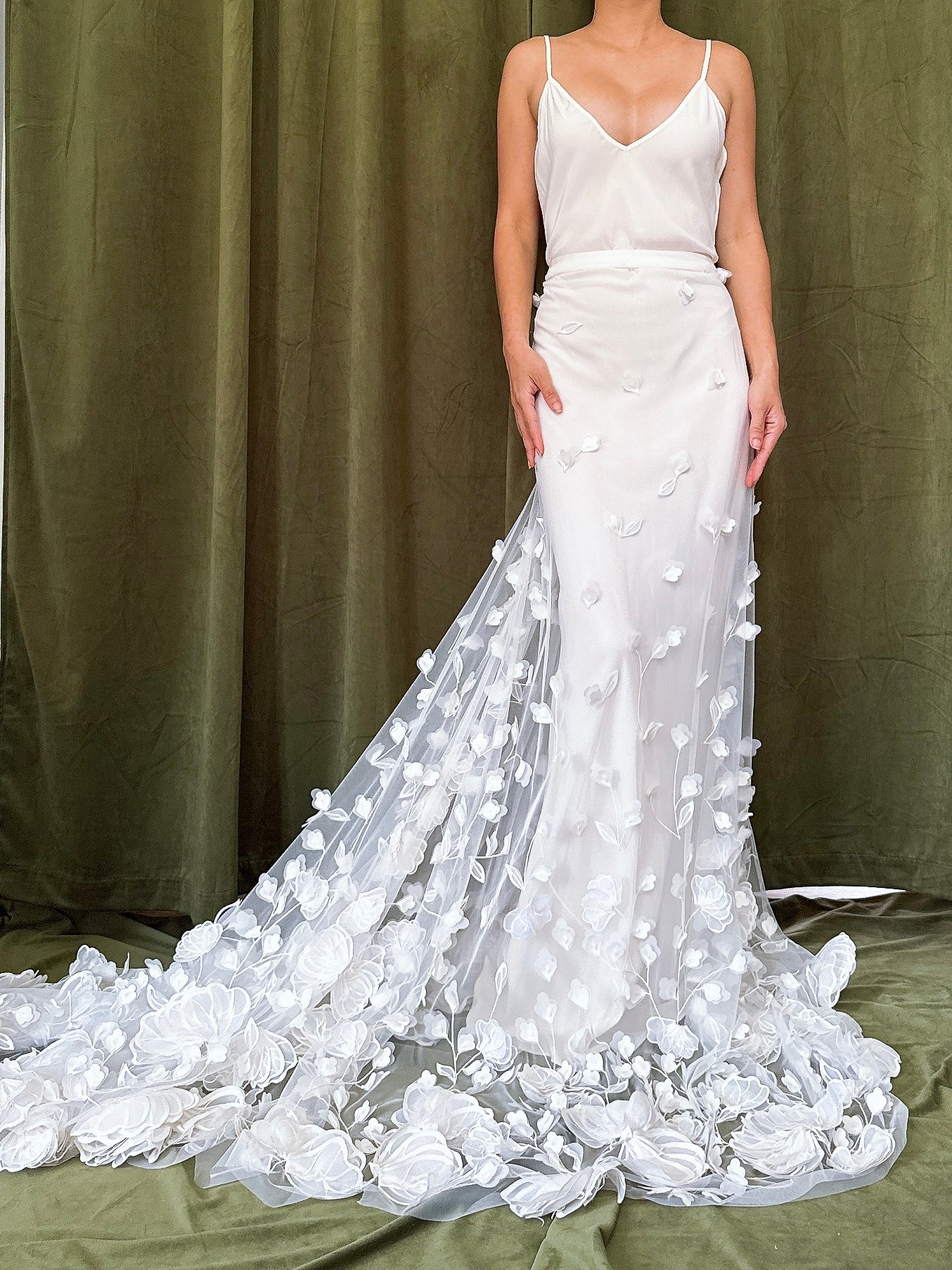 Silk Slip and Organza Skirt Set - M