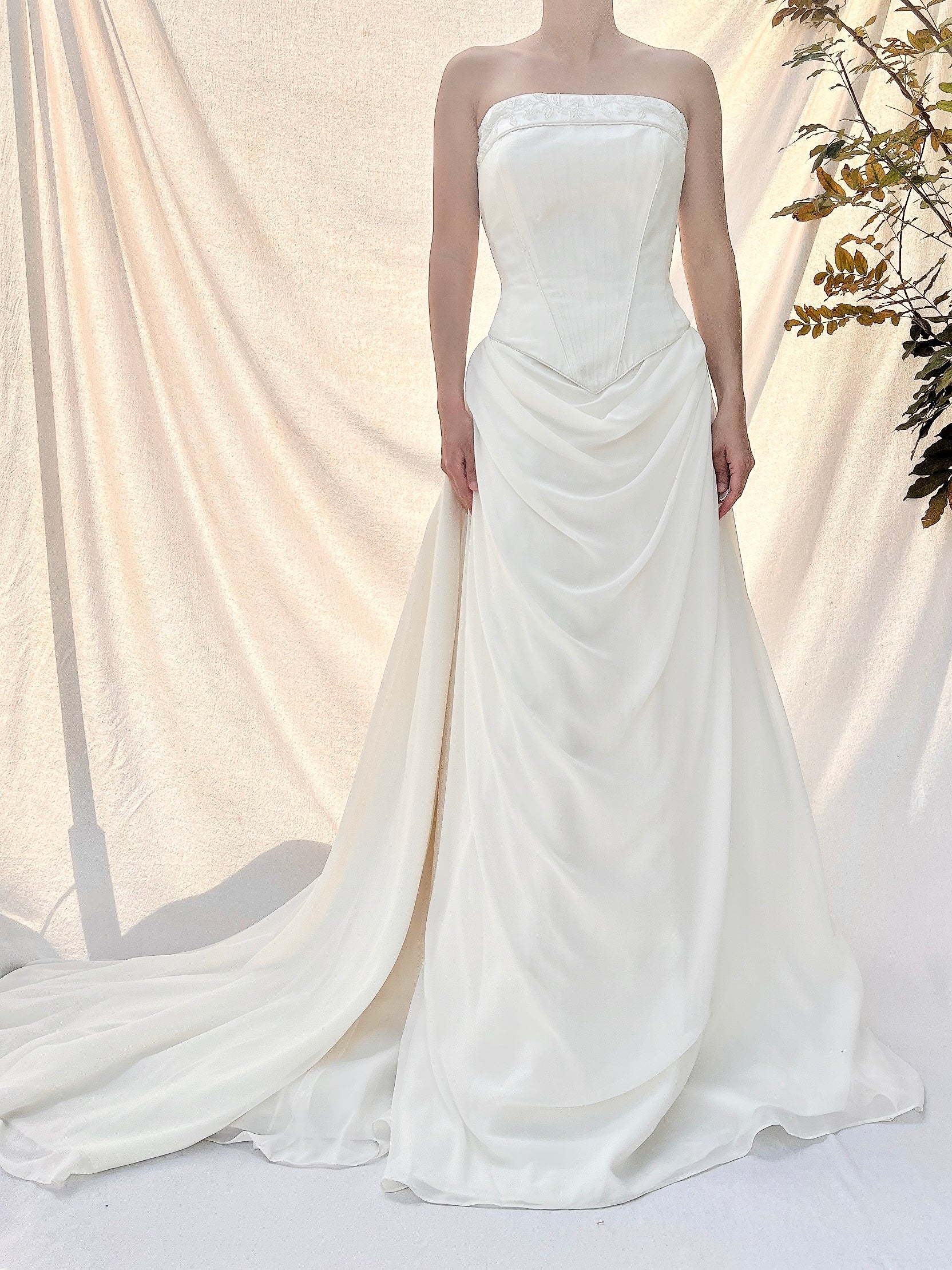 Vintage Chiffon Bustier Ensemble - S/M 6/8