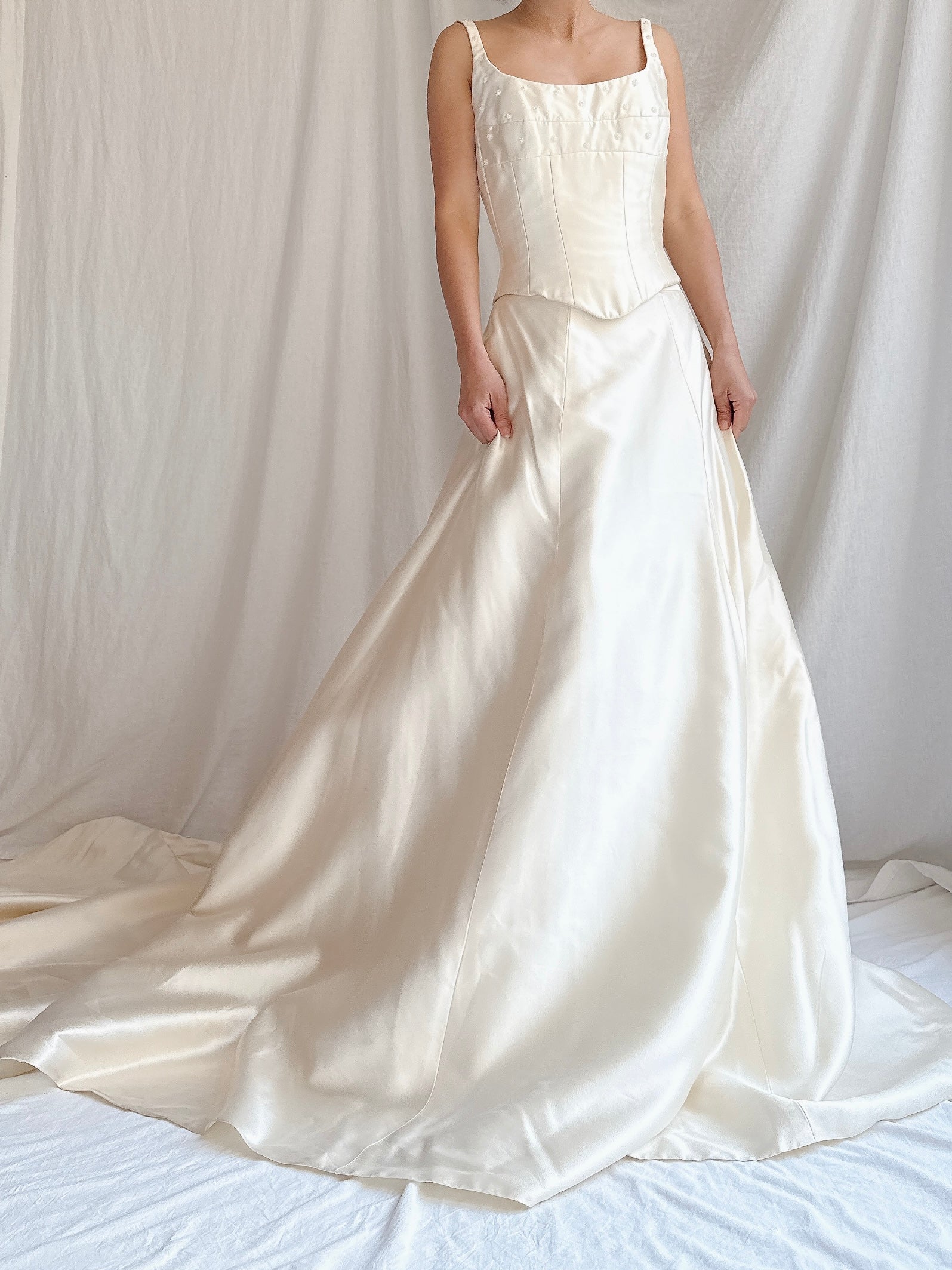 Vintage Silk 2-Piece Wedding Ensemble - S/M 6 UK12
