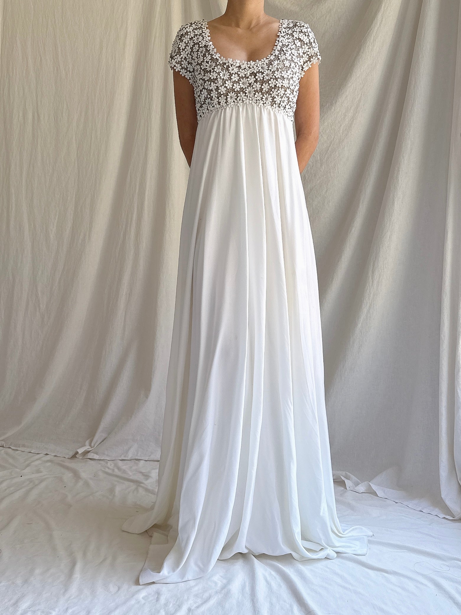 1960s Jersey Applique Dress - S/M