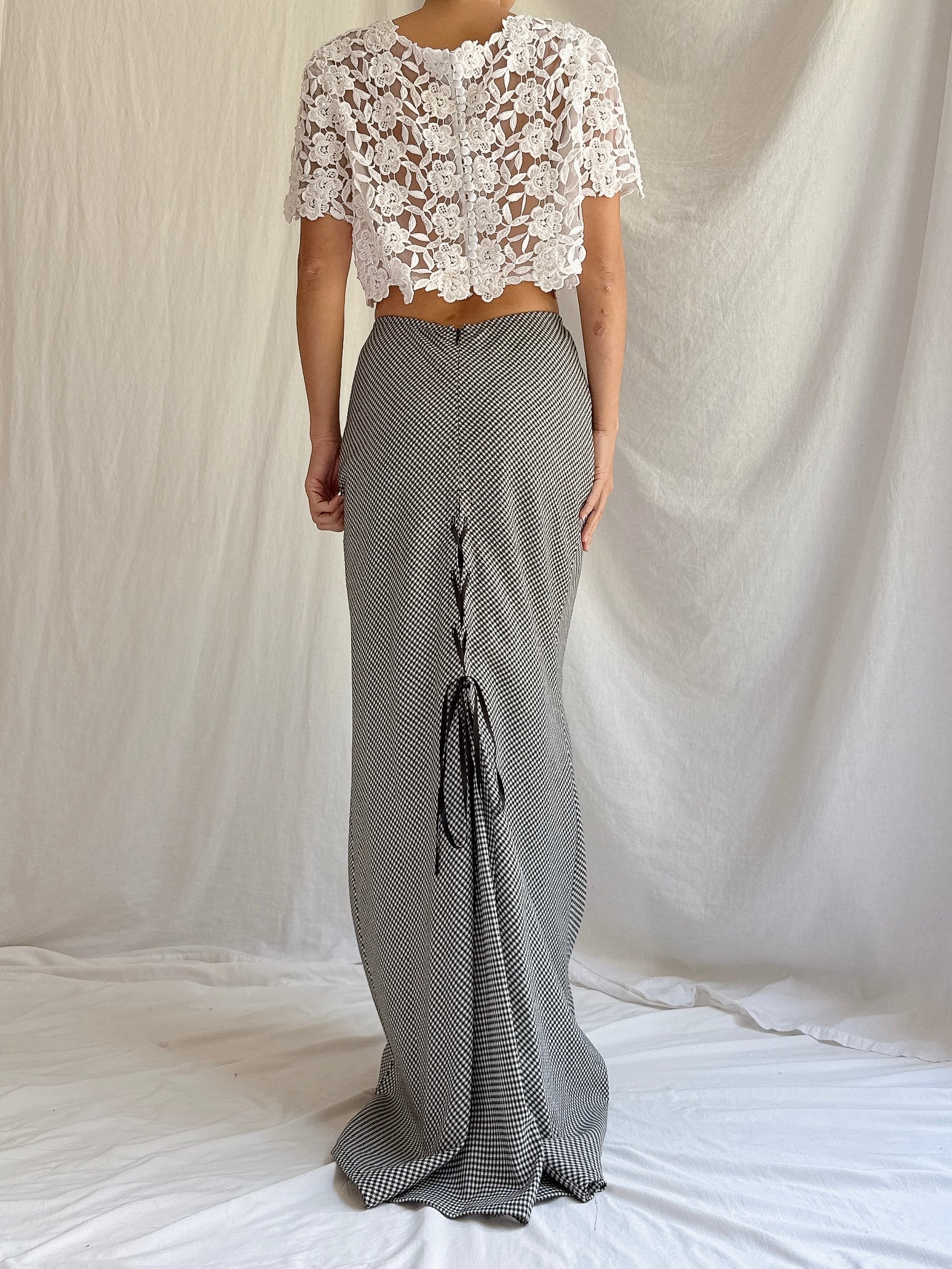 Vintage Kyoko Higa Japan Houndstooth Skirt - FR 40