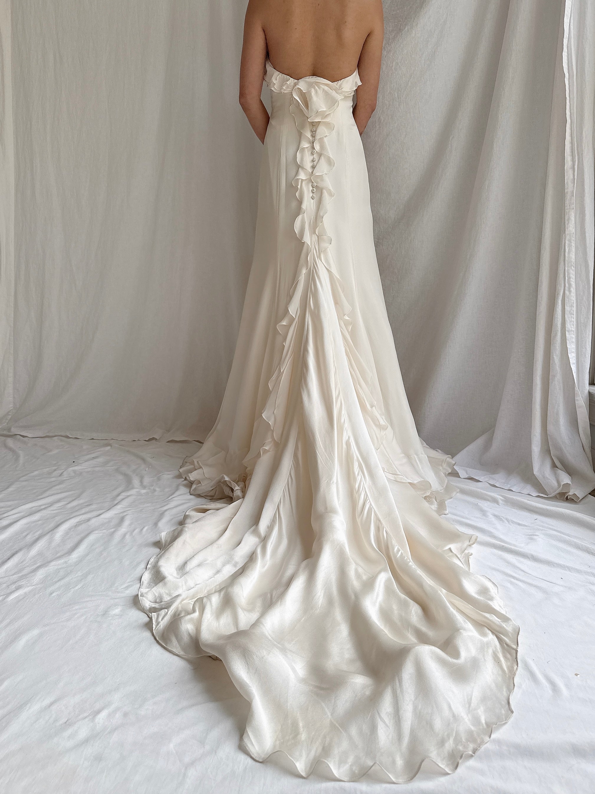 Vintage Saks 5th Ave Silk Charmeuse Gown - S/4/6