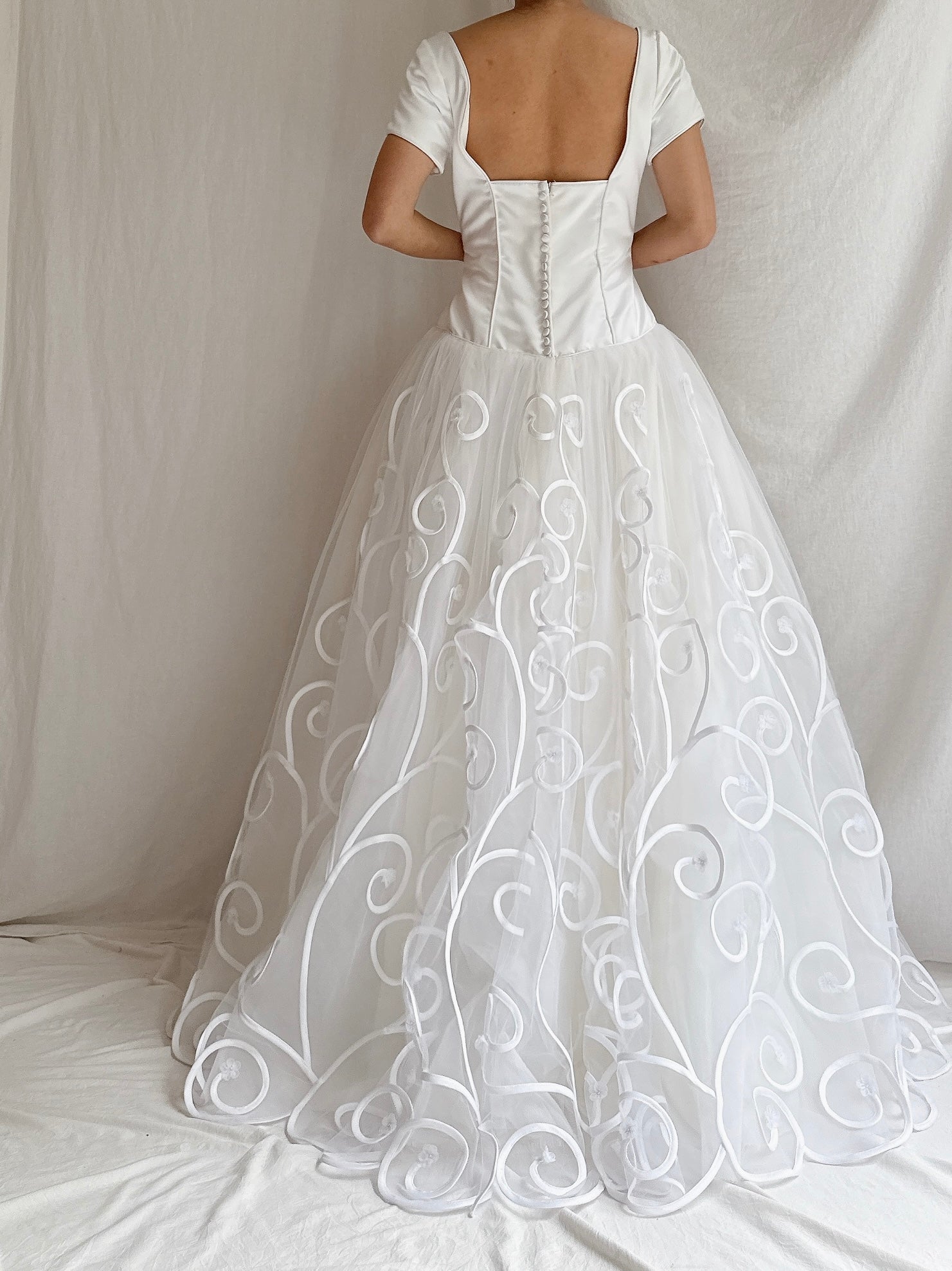 2000s Robert Legere Tulle Swirl Gown - M/8