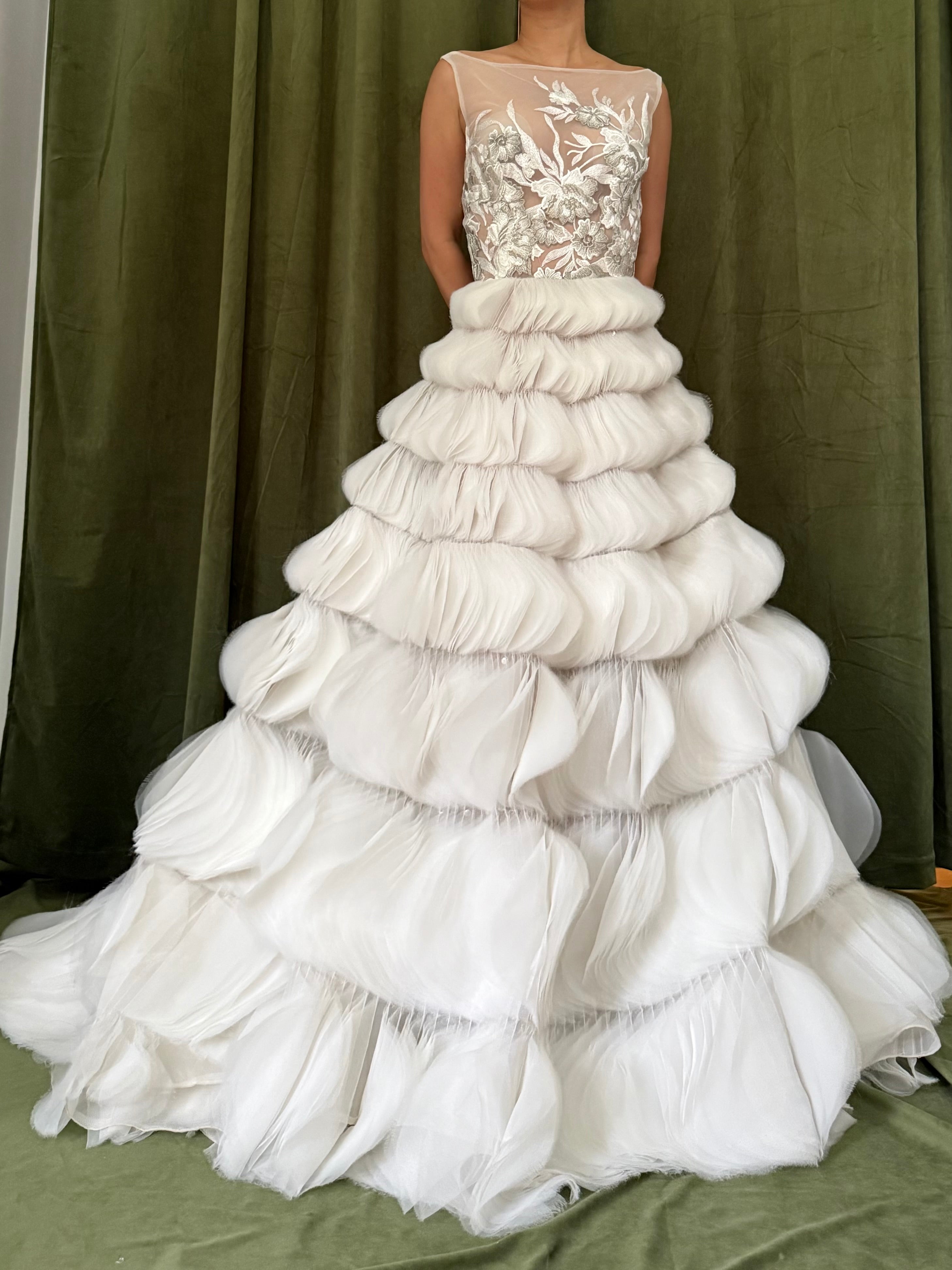 00 Lazaro Ruffled Petal Gown - XS/2
