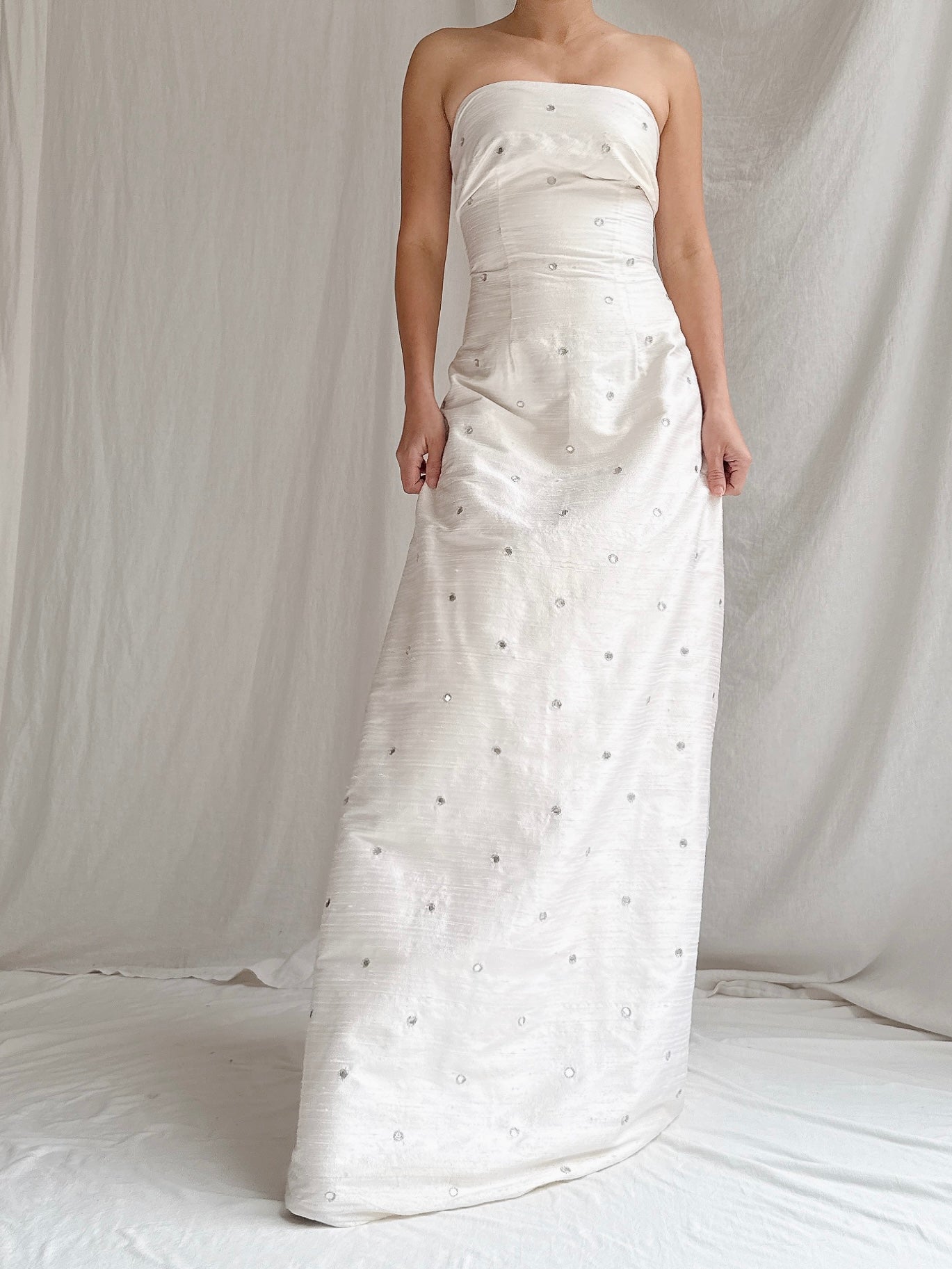Vintage Strapless Mirrored Column Dress - M/8