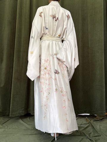 Antique Silk Butterfly Kimono - OSFM