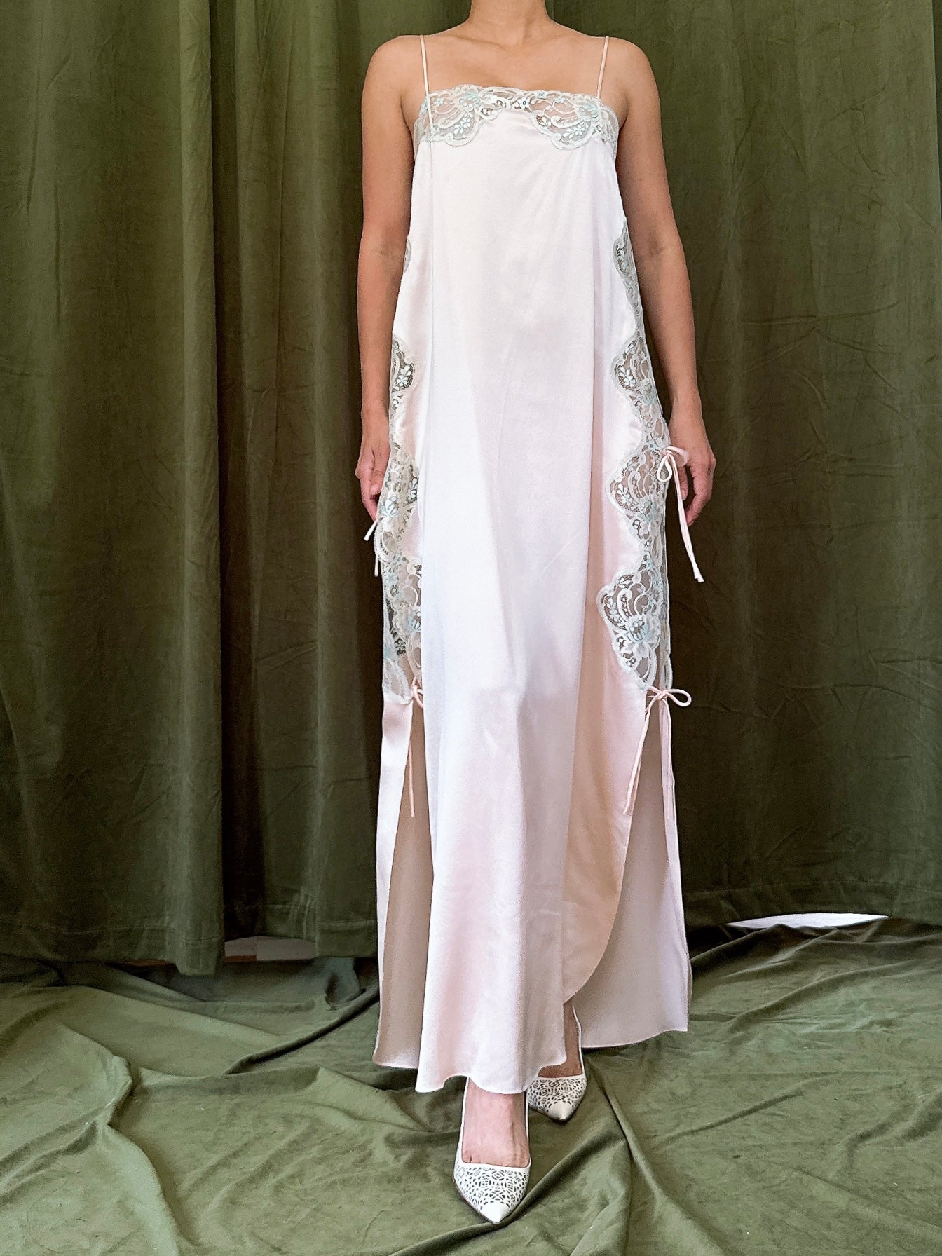 Vintage Silk Pink Slip - Size M