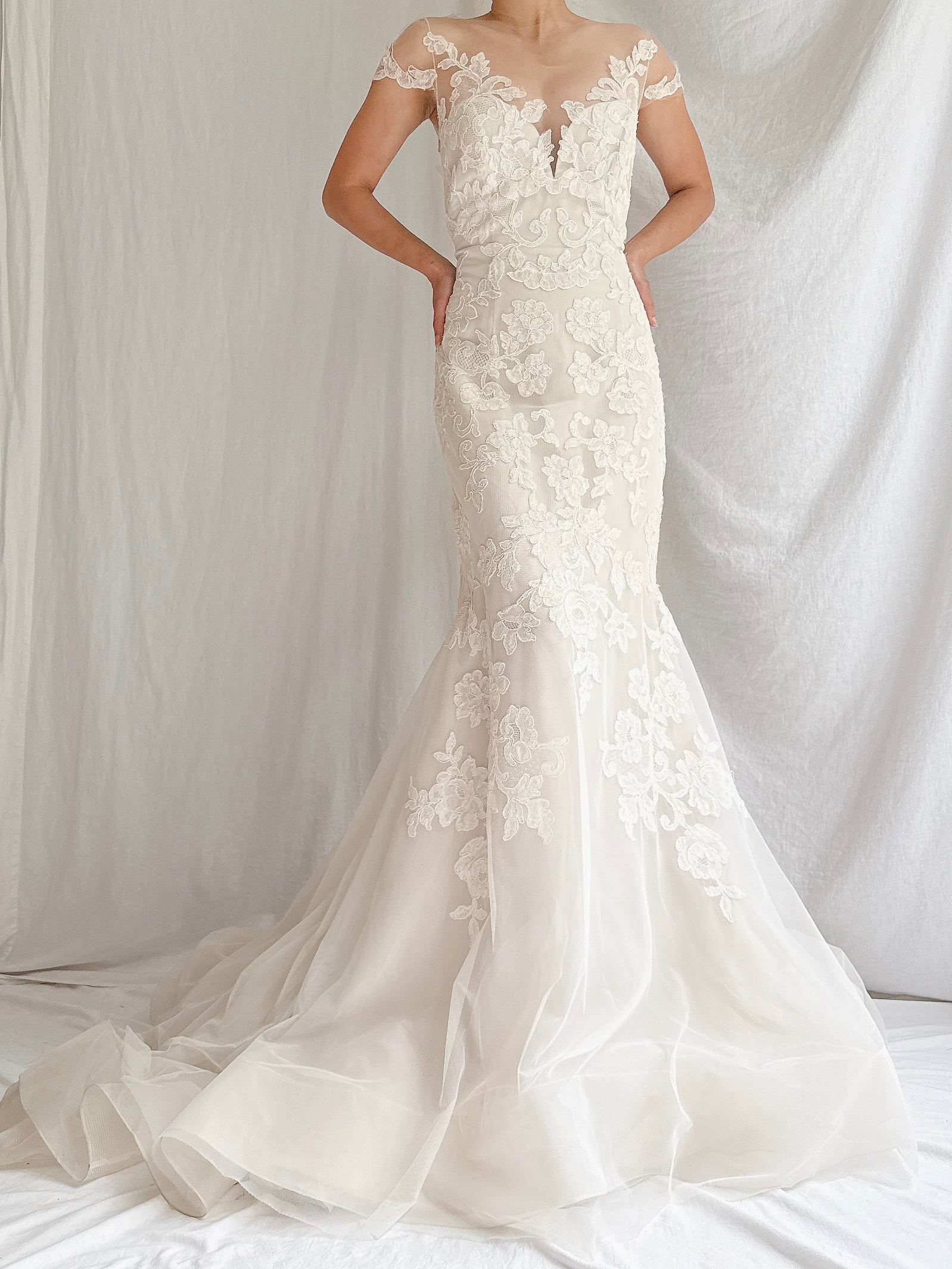 Vintage Liancarlo Illusion Lace Gown - S/6