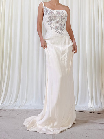 Vintage Emmanuel Khanh Ivory Dress - Size 12