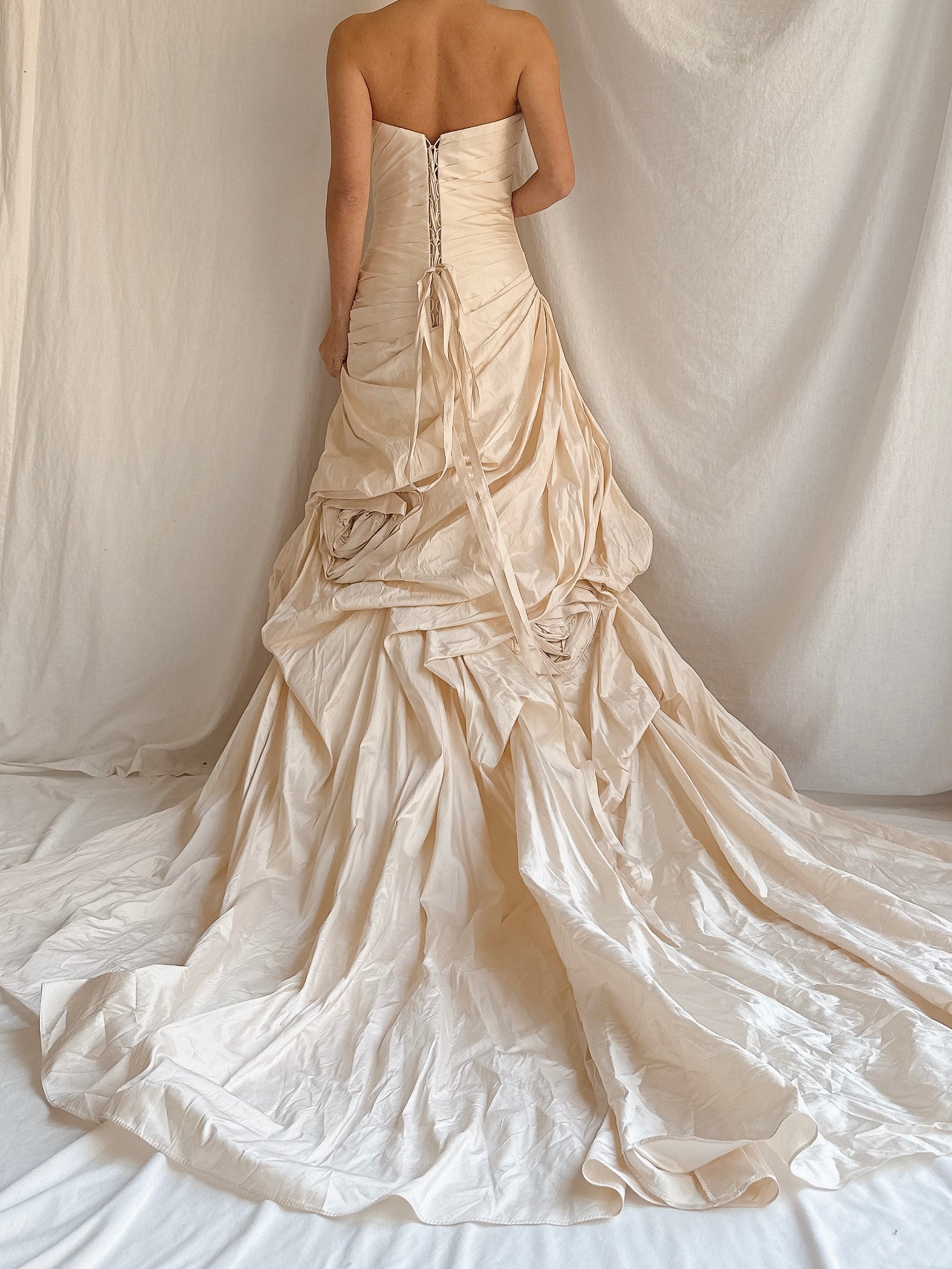 RESERVED for Callie Vintage Martina Liana Silk Draped Gown - S-M