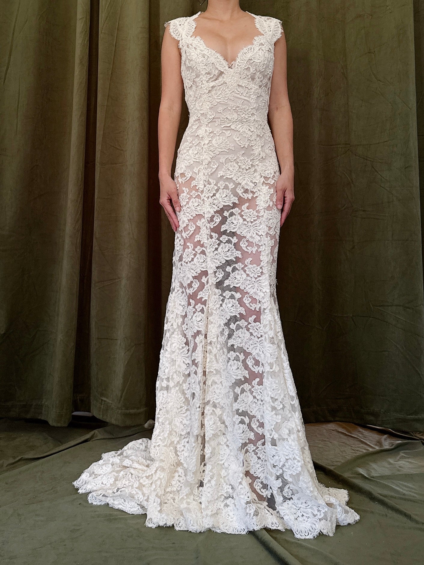 Vintage Monique Llhuilier Sheer Gown - M/6